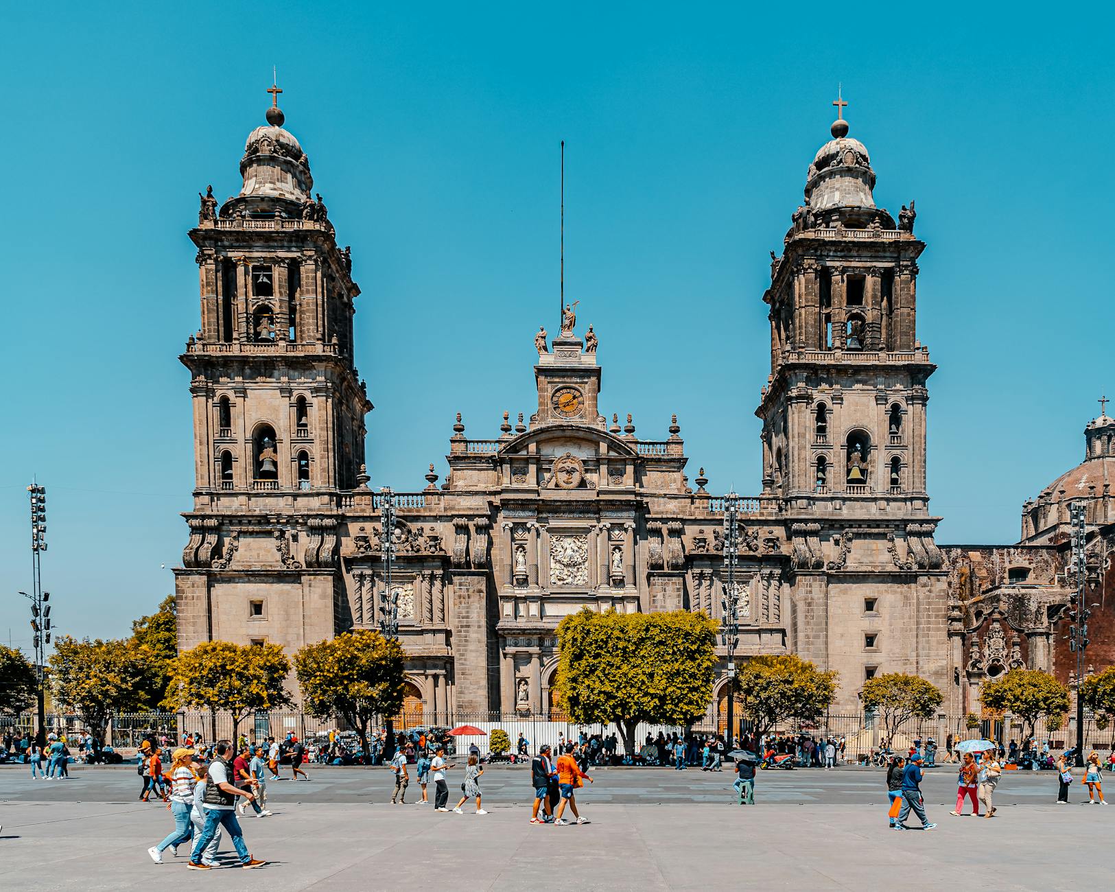 Metropolitan Cathedral in Mexico City under a clear sky