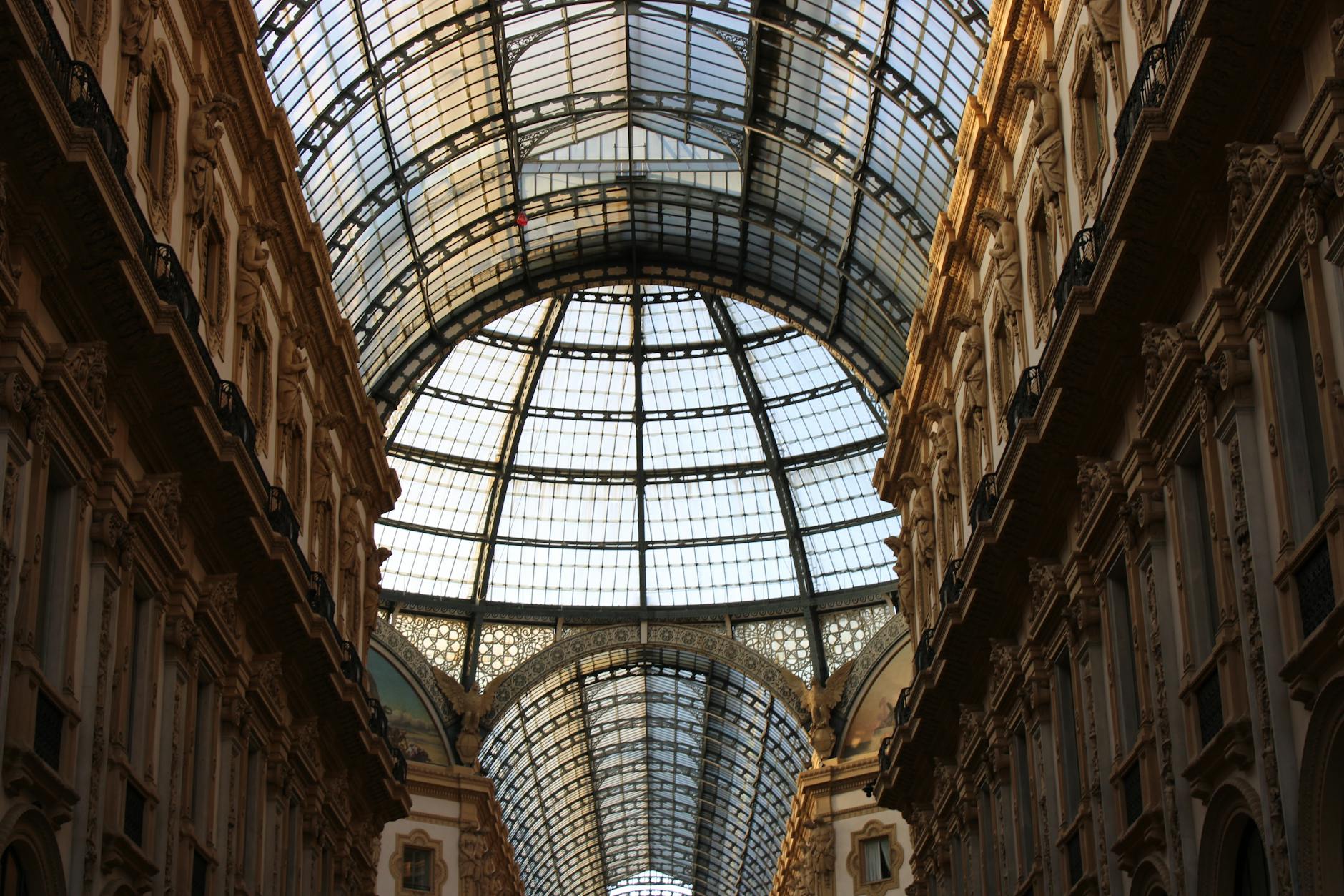 Arched glass ceiling of Galleria Vittorio Emanuele II