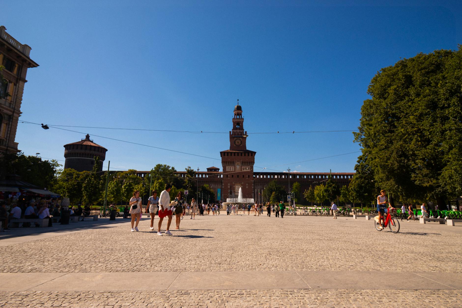 Sforza Castle on a sunny day in Milan