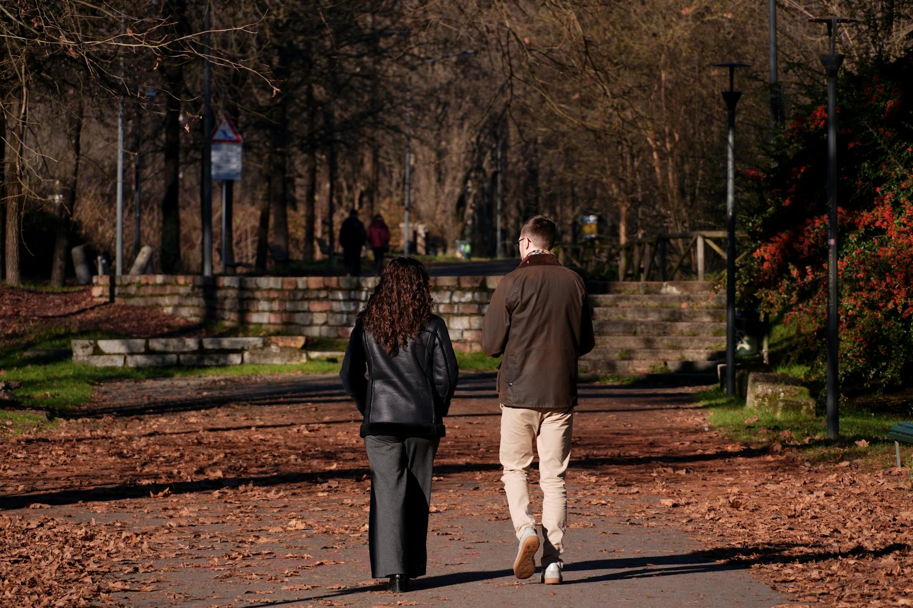 People walking through a Milan park