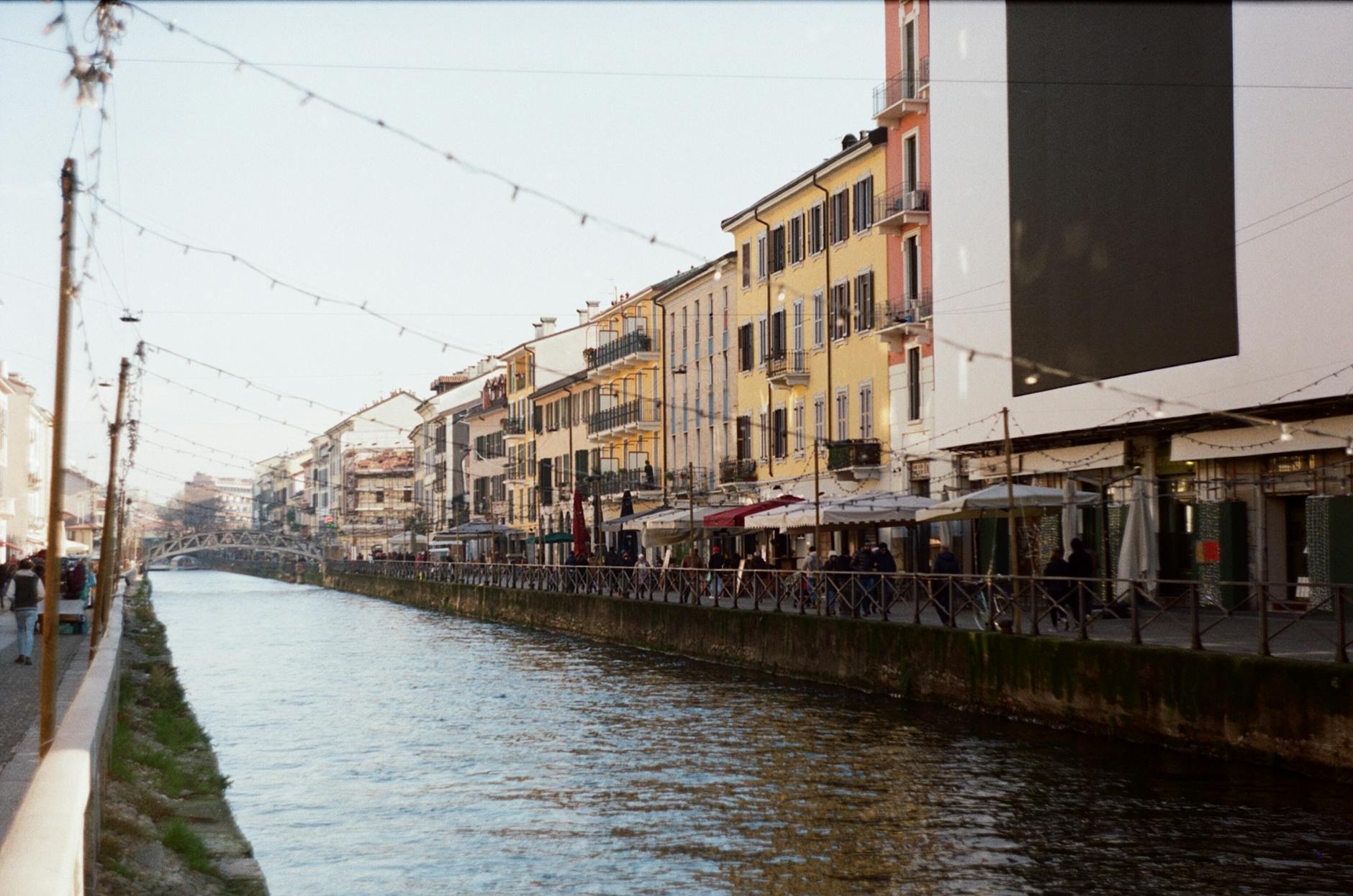 Canal-side buildings in Milan