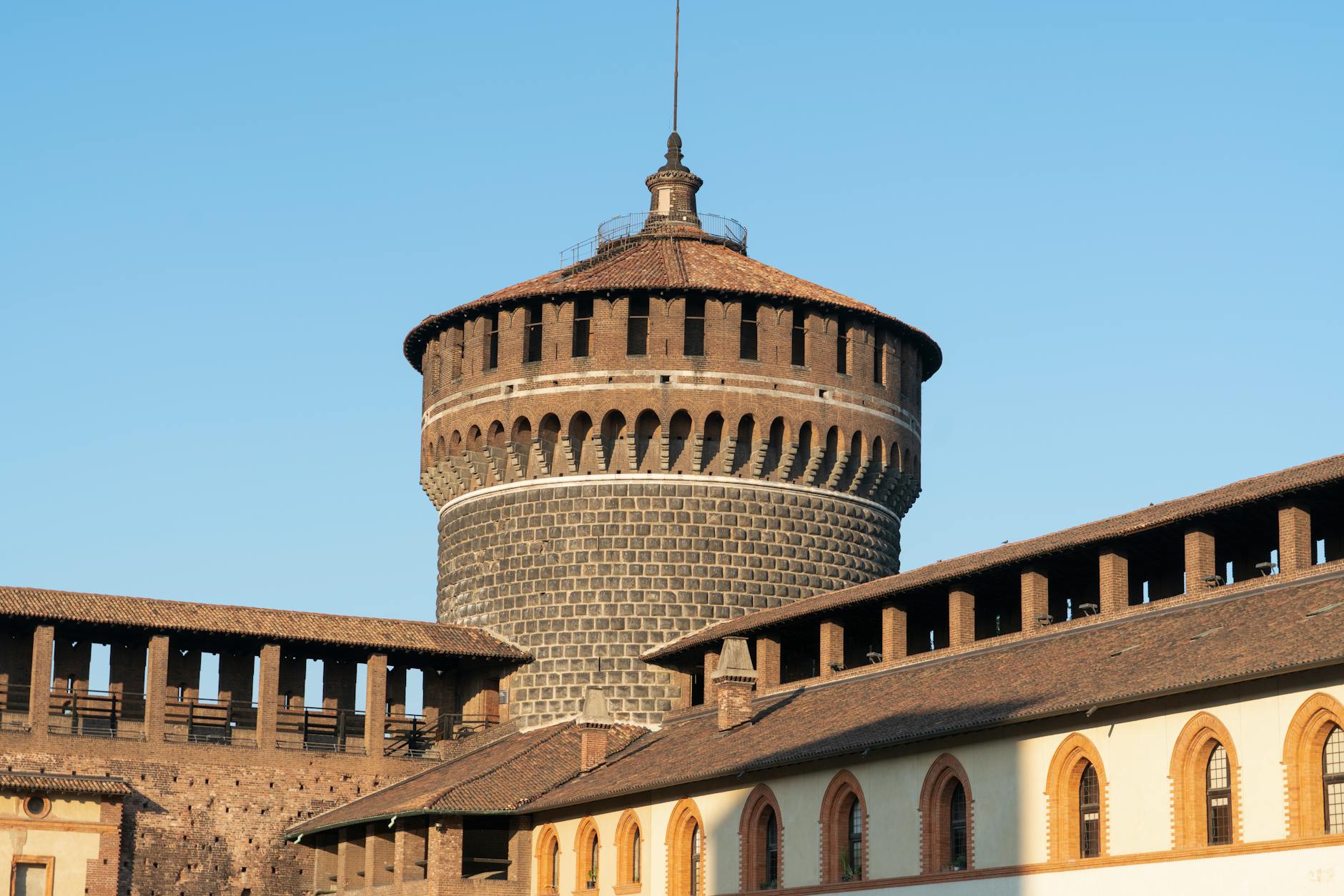 Sforza Castle tower in Milan