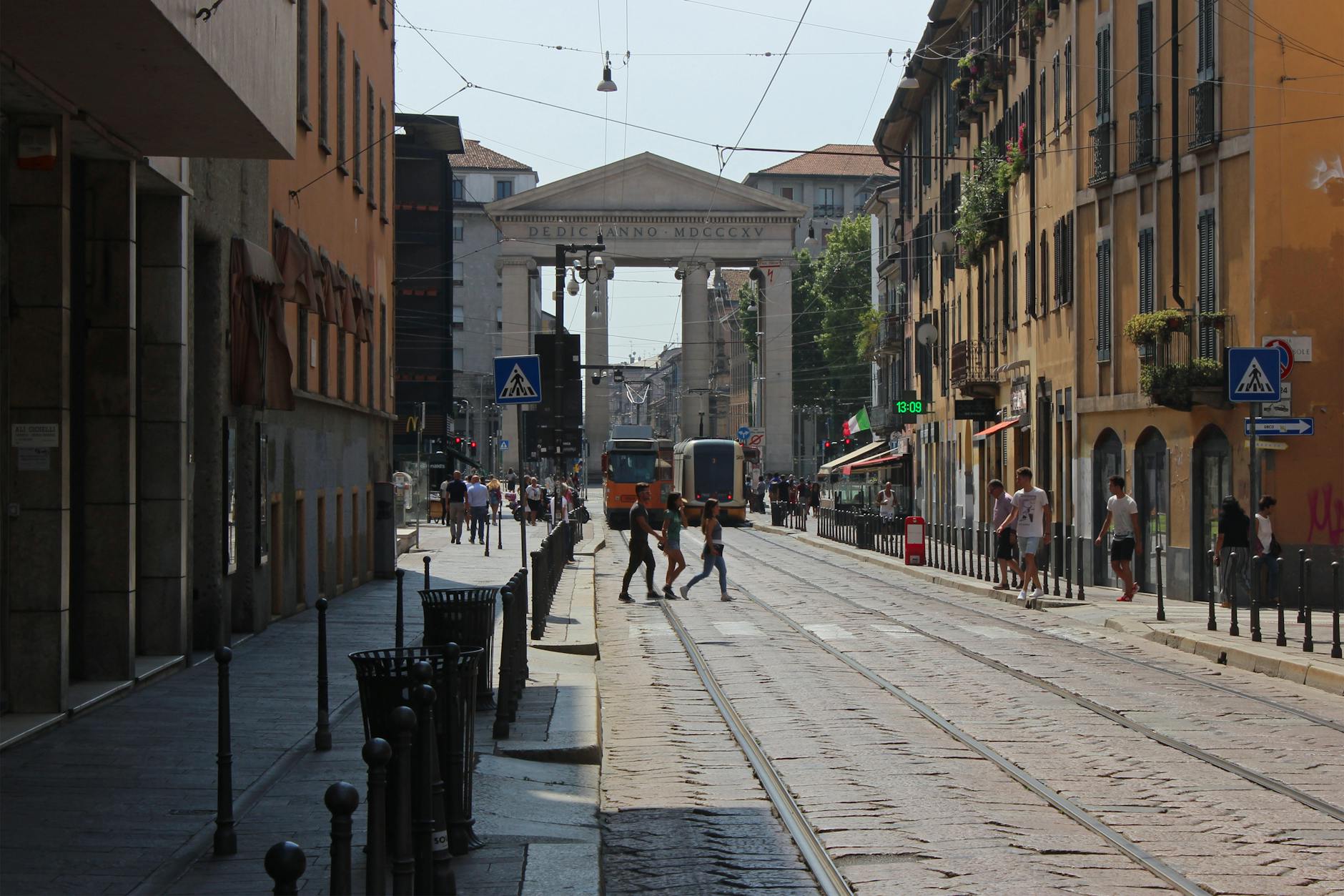Porta Ticinese street with tram in Milan
