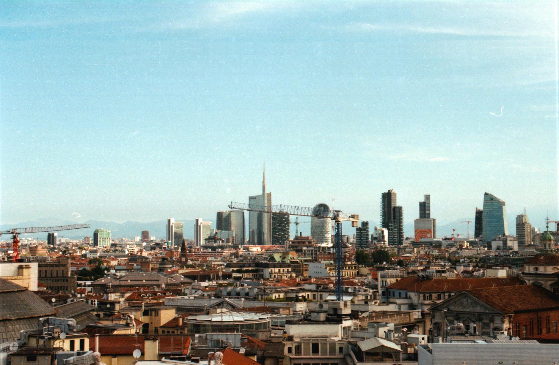 Modern Milan skyline under clear sky