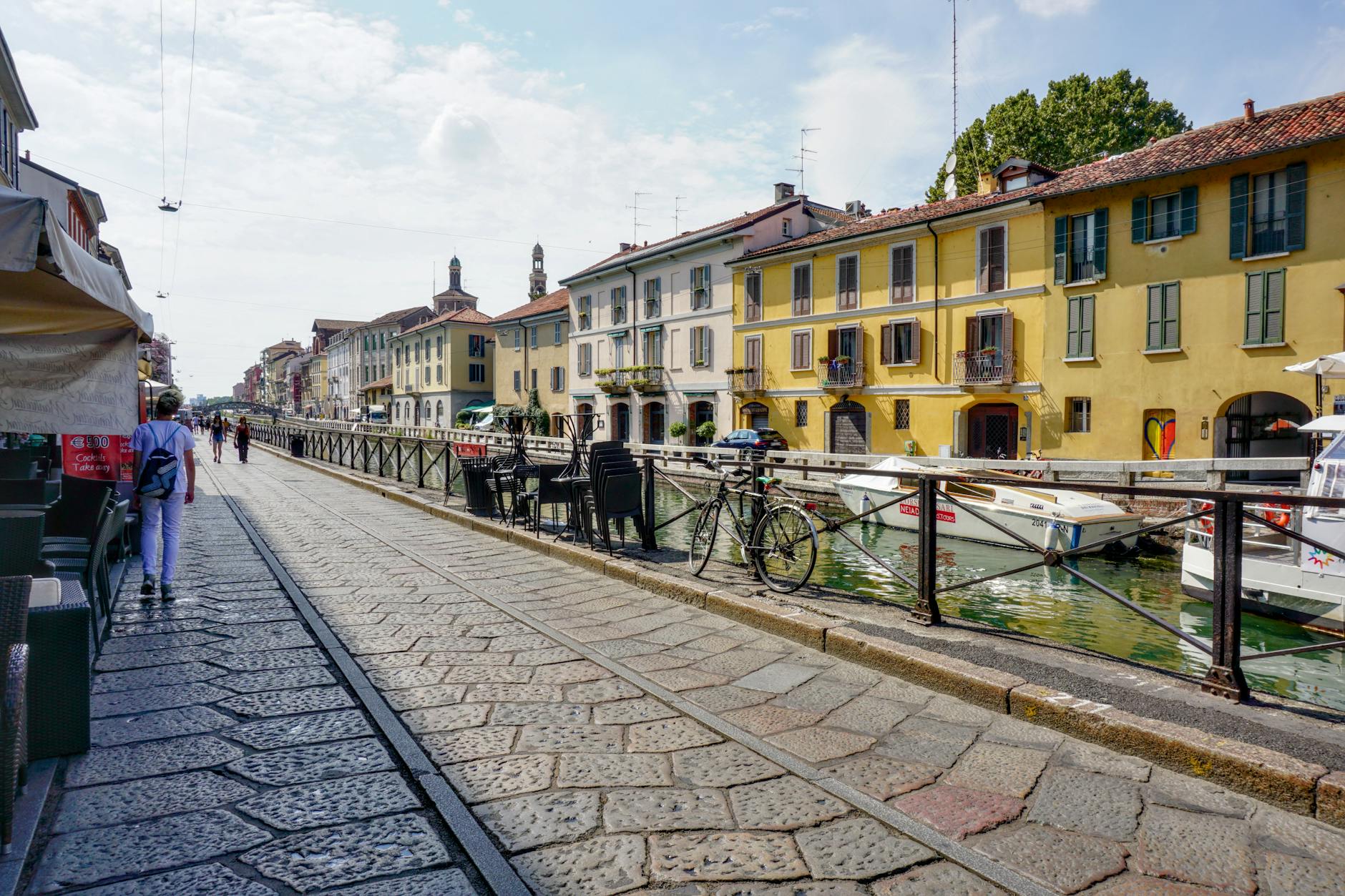 Canal street in Milan's Navigli district