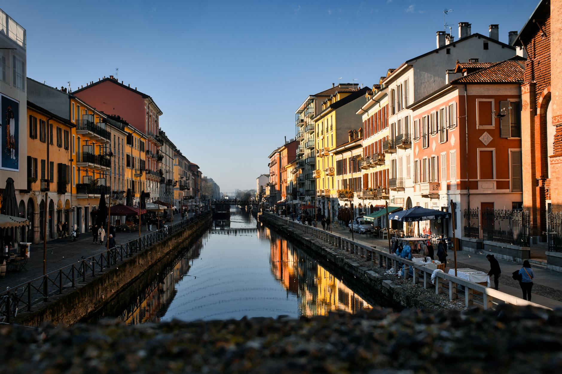 Canal view in Milan's Navigli district