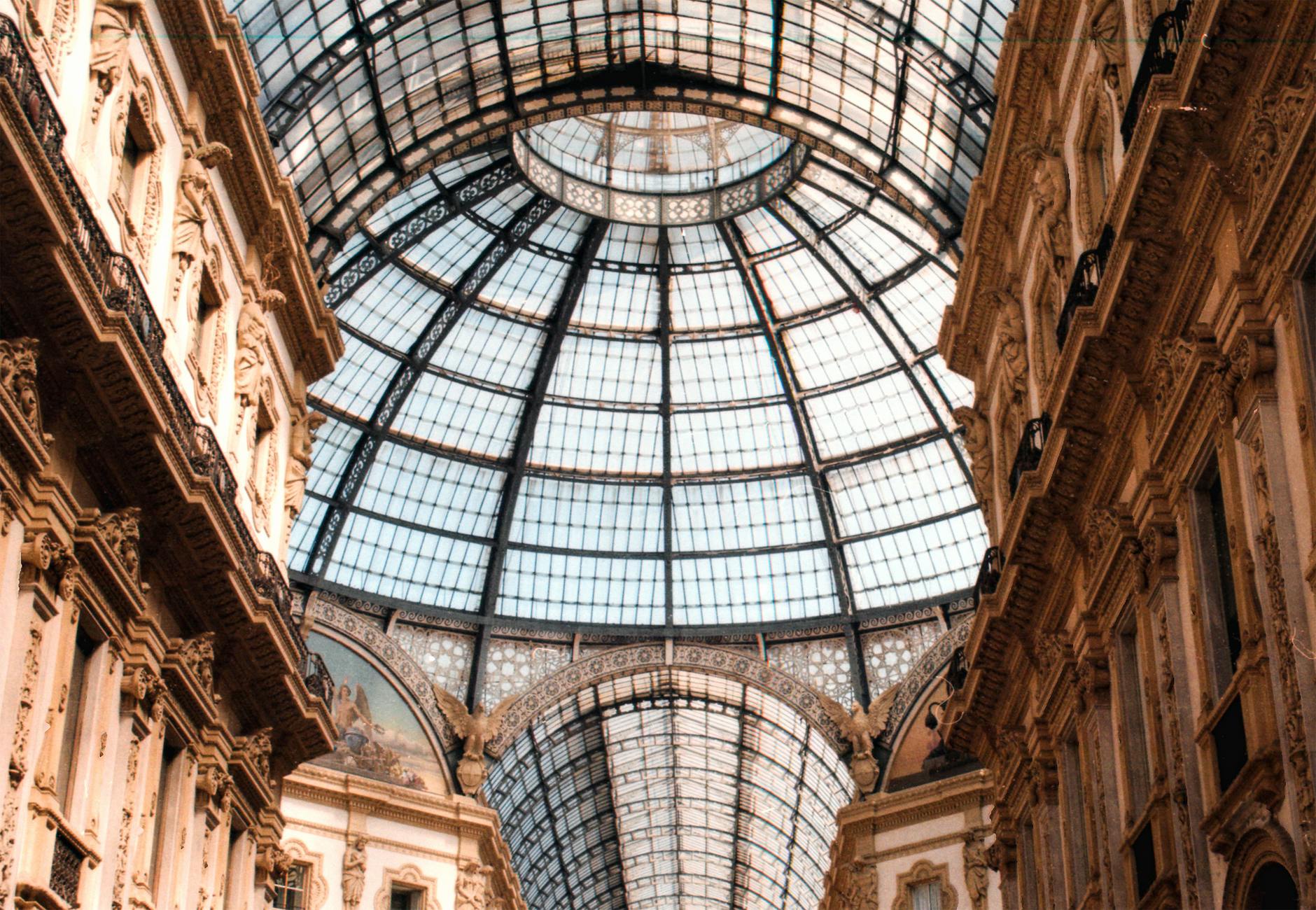 Dome roof of Galleria Vittorio Emanuele II in Milan