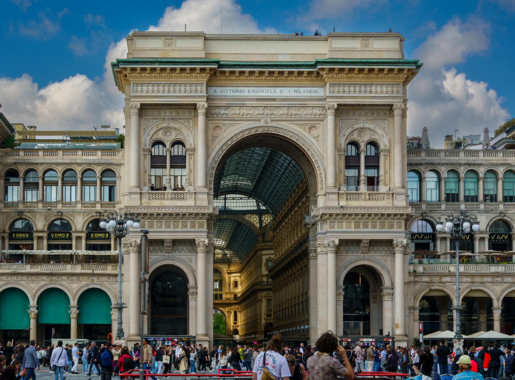 Entrance to Galleria Vittorio Emanuele II in Milan