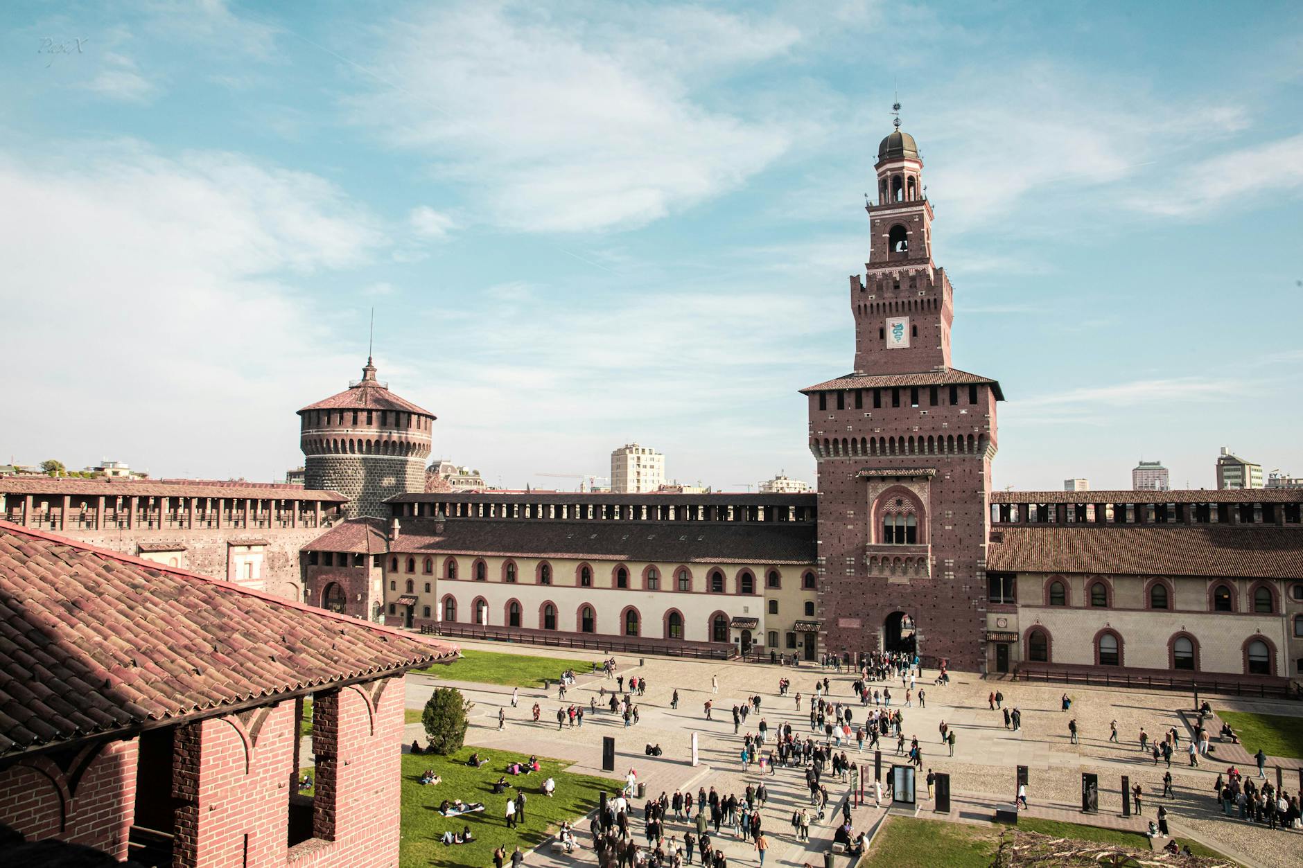Sforza Castle courtyard in Milan