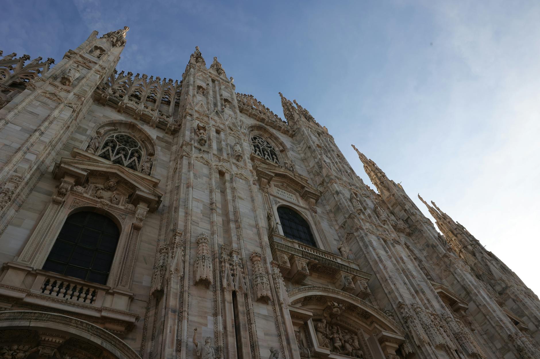 Detailed Gothic architecture of Milan Cathedral