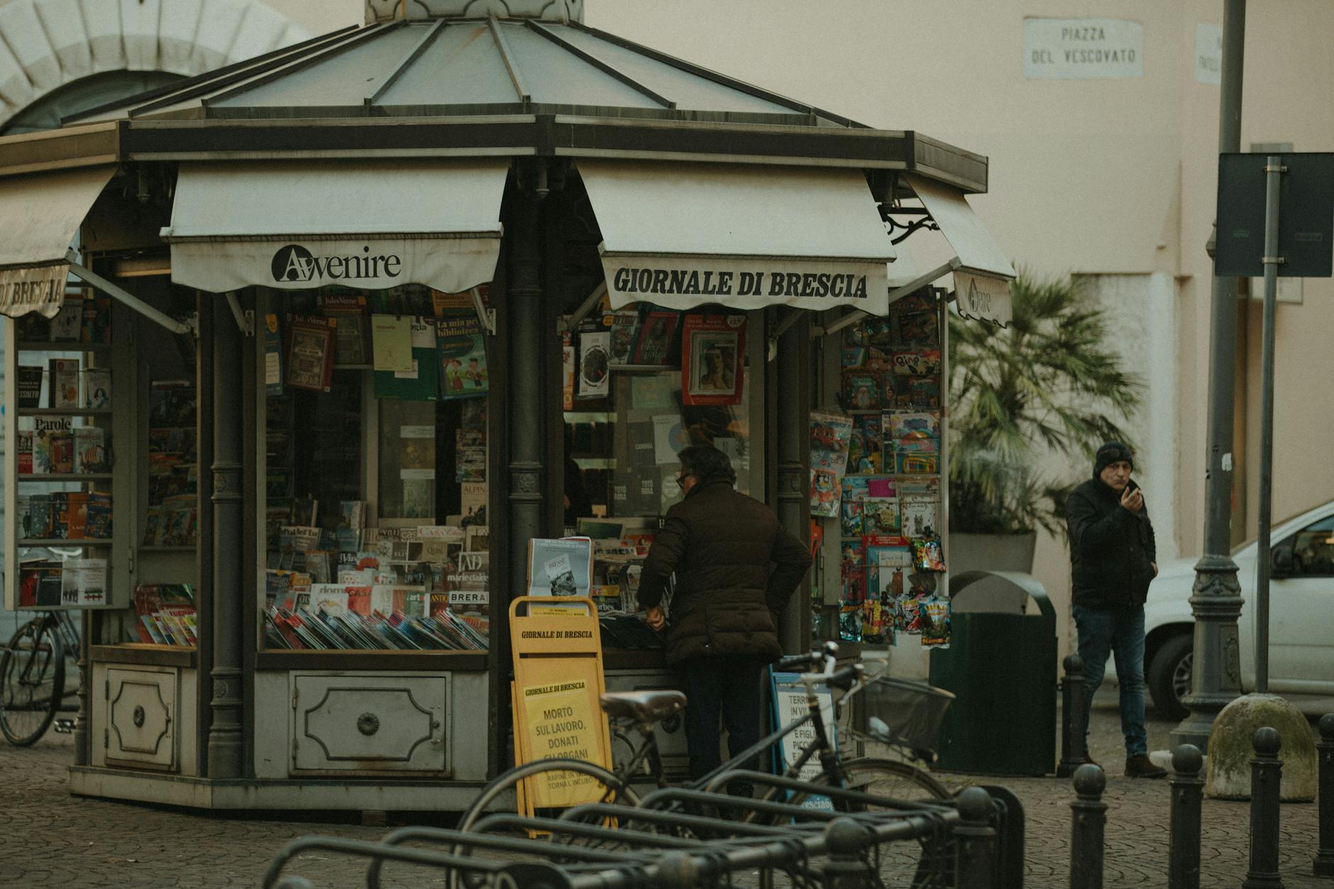 Kiosk in an Italian city street