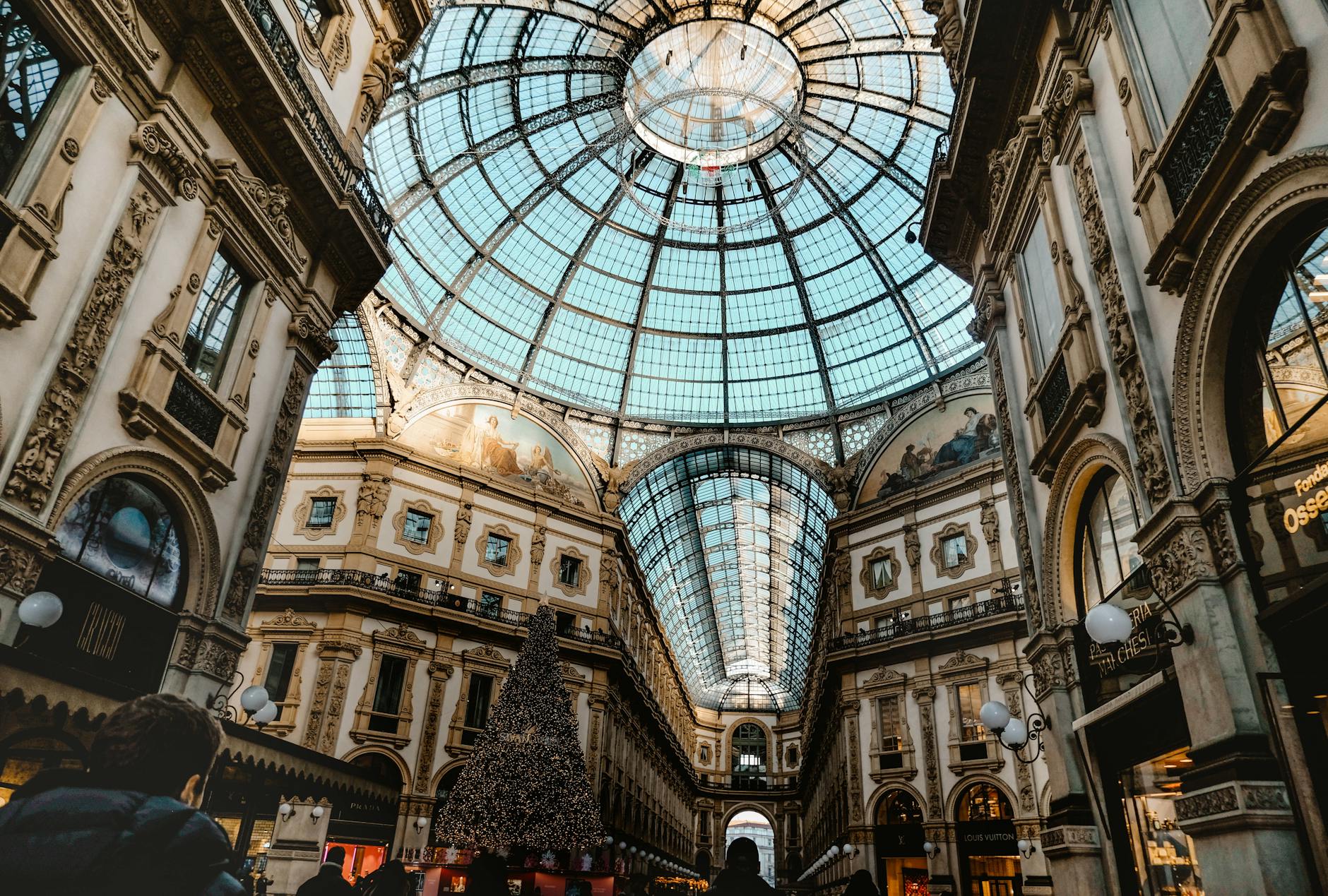 Interior of Galleria Vittorio Emanuele II in Milan