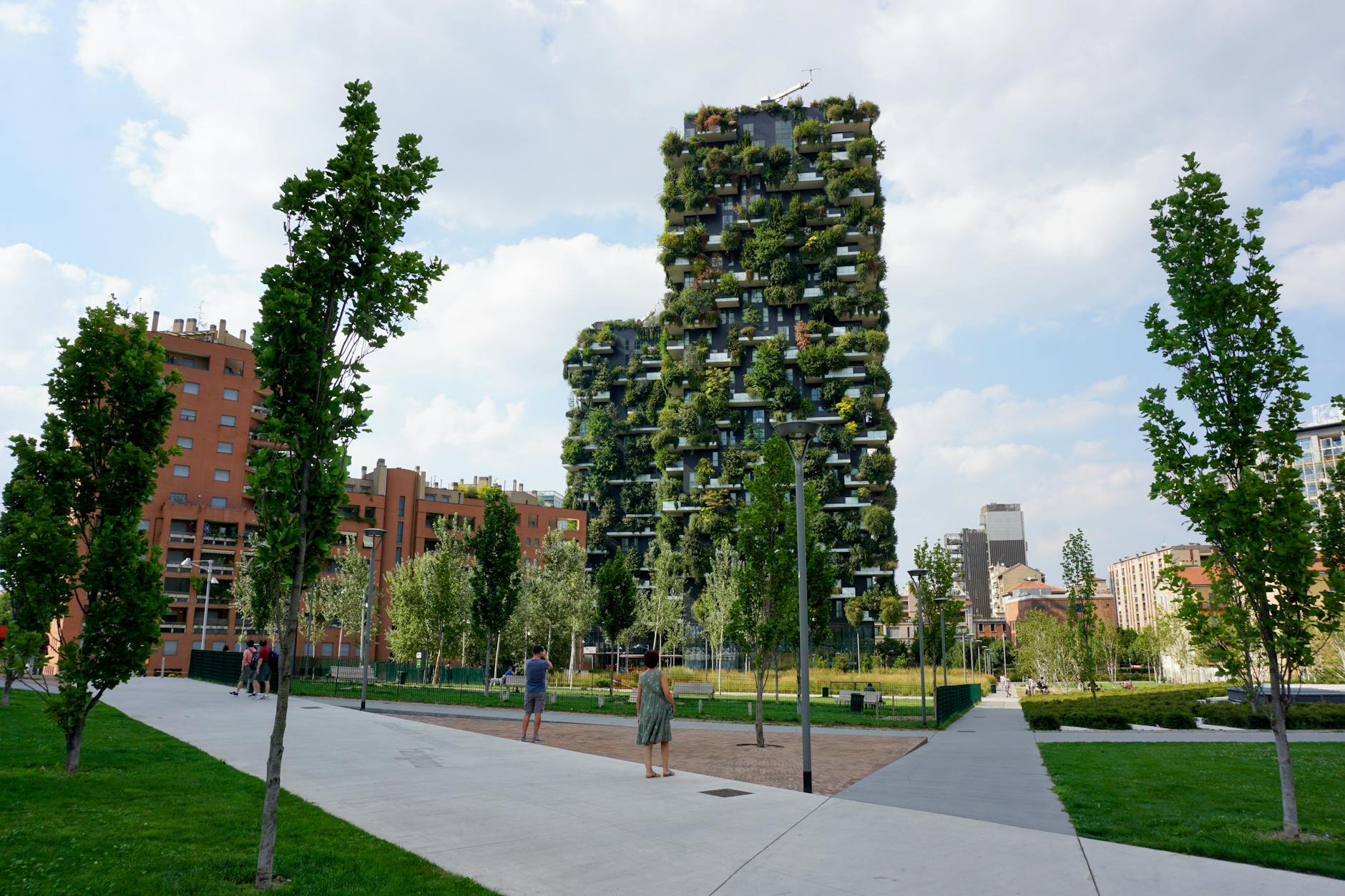 Bosco Verticale with greenery in Milan