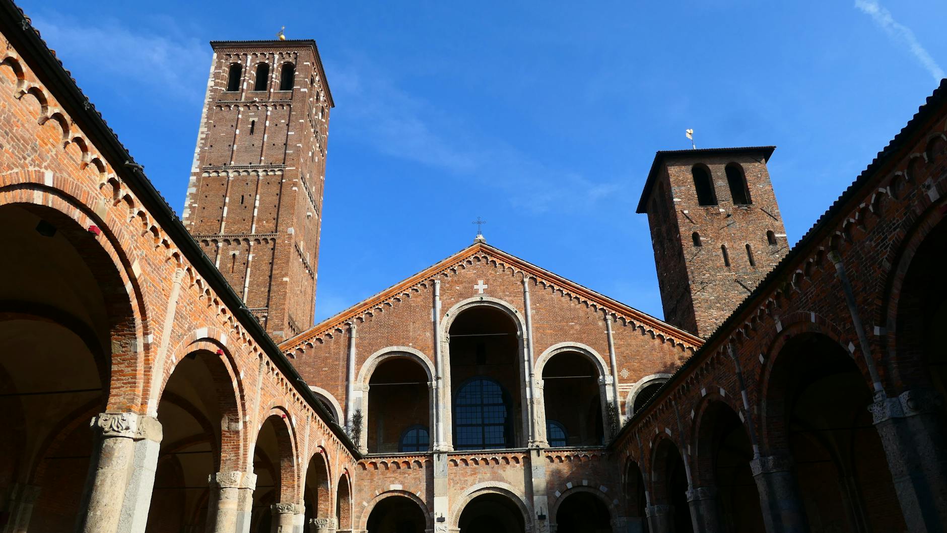 Sant'Ambrogio basilica courtyard in Milan