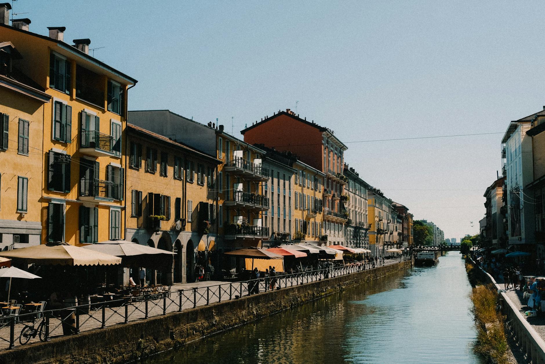 Canal street in Milan's Navigli district