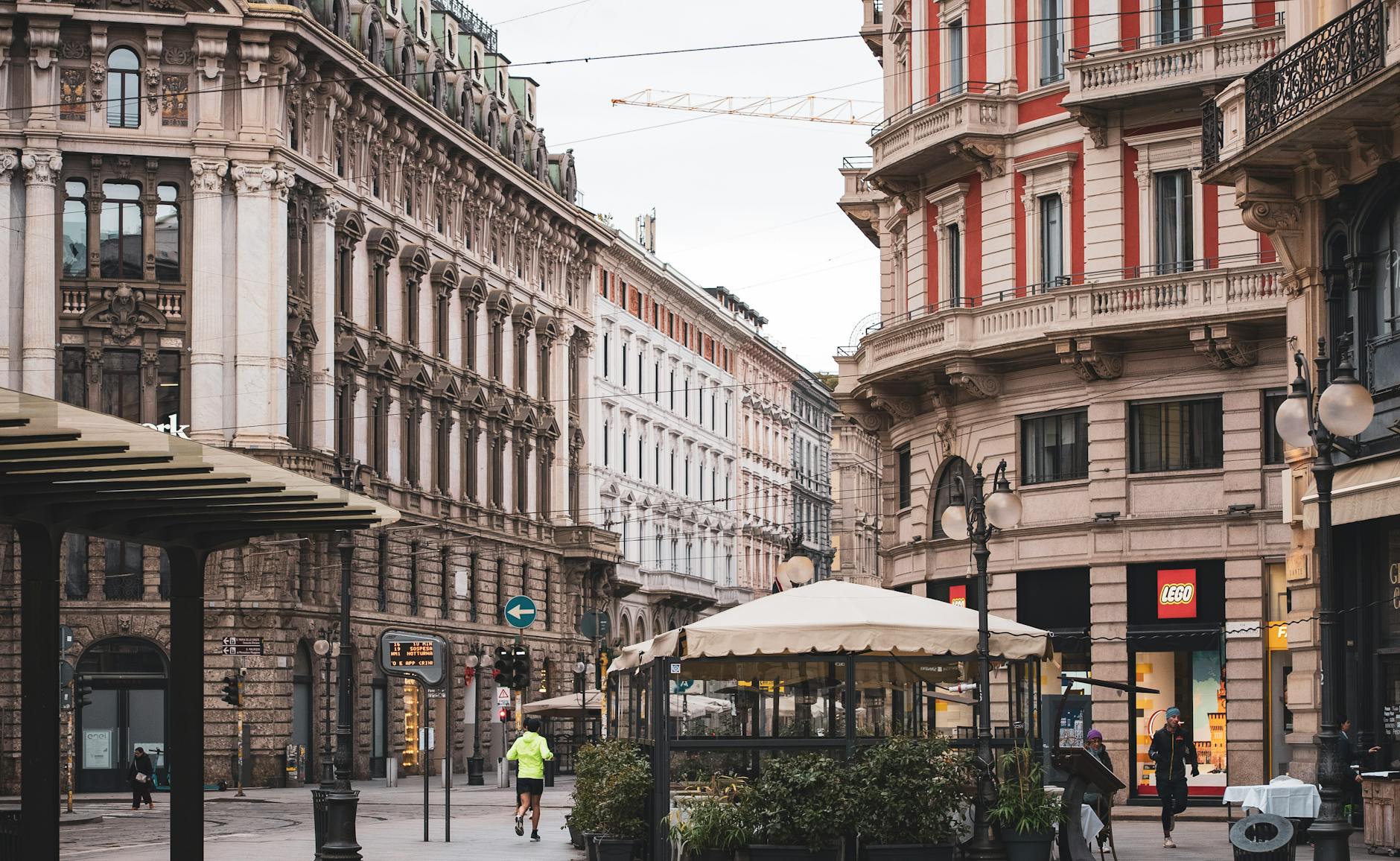 Ornate Milan street facades