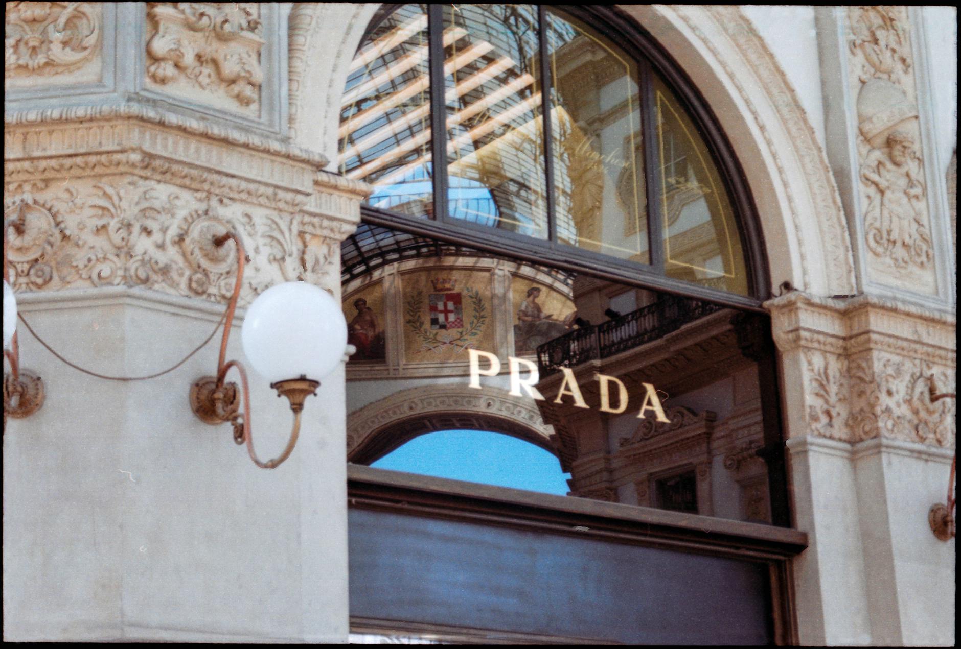 Prada facade inside Galleria Vittorio Emanuele II