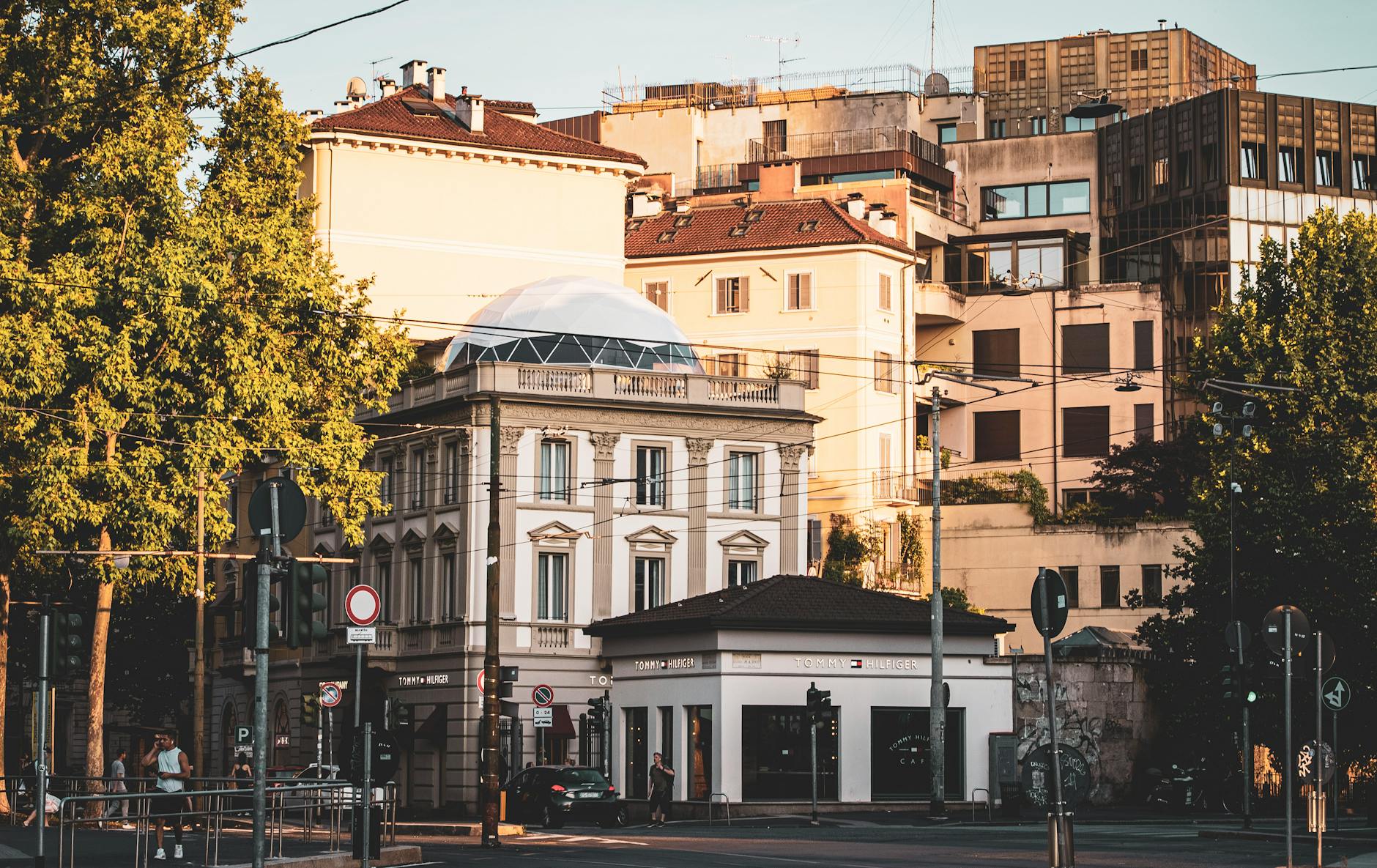 Milanese architecture at sunset