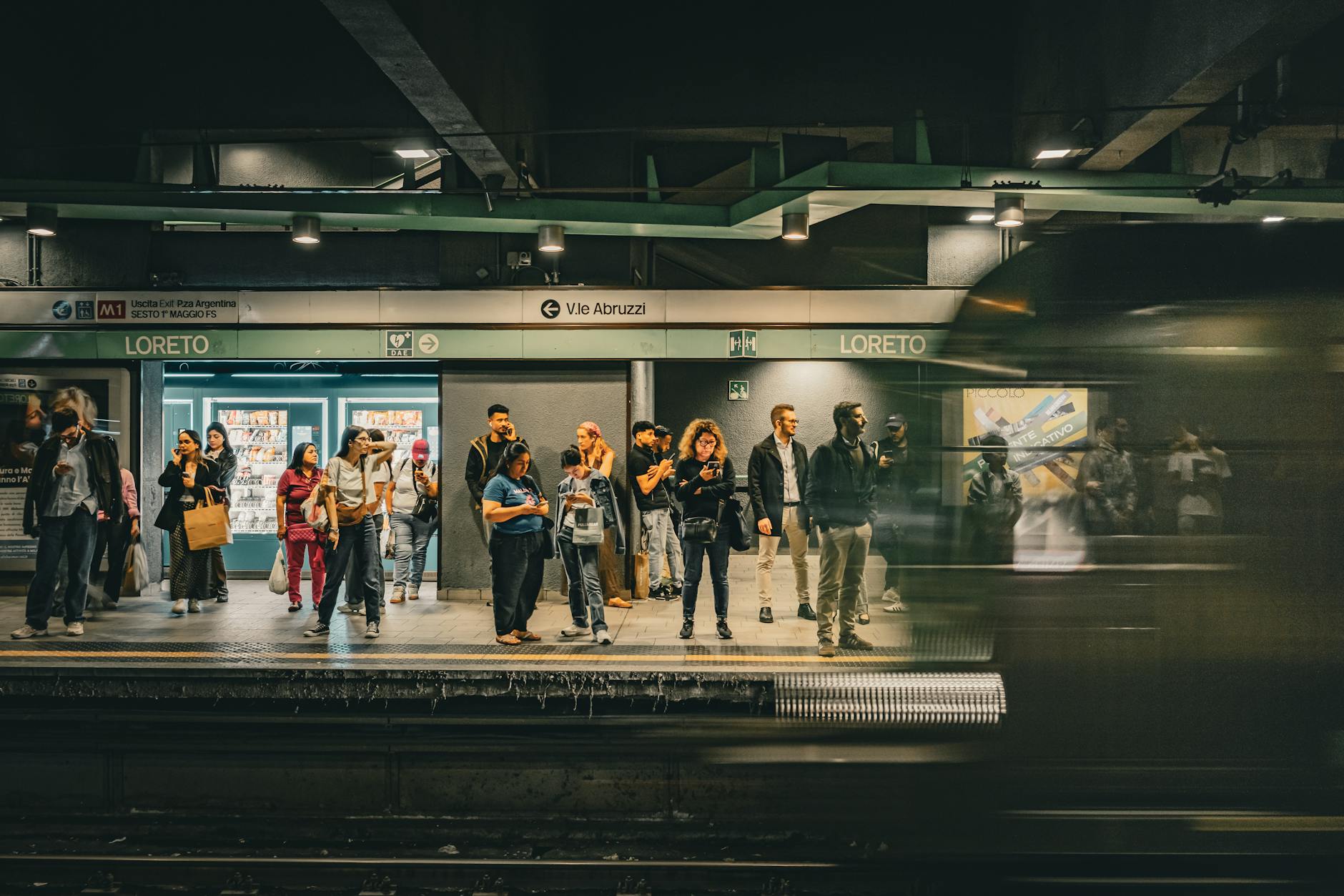 Commuters at Loreto Metro Station in Milan