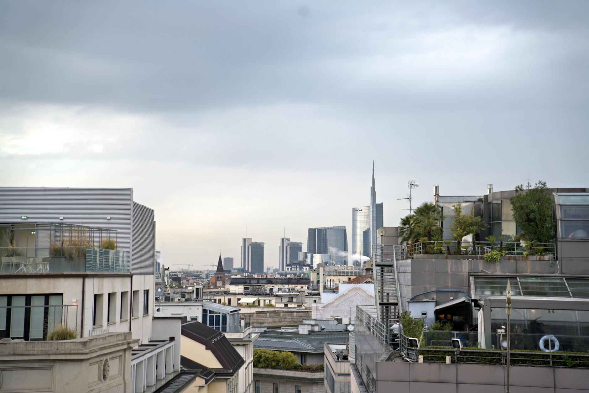 Milan skyline with modern skyscrapers