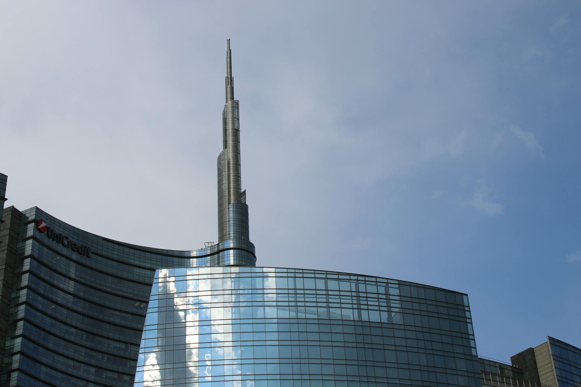 UniCredit Tower against blue sky in Milan