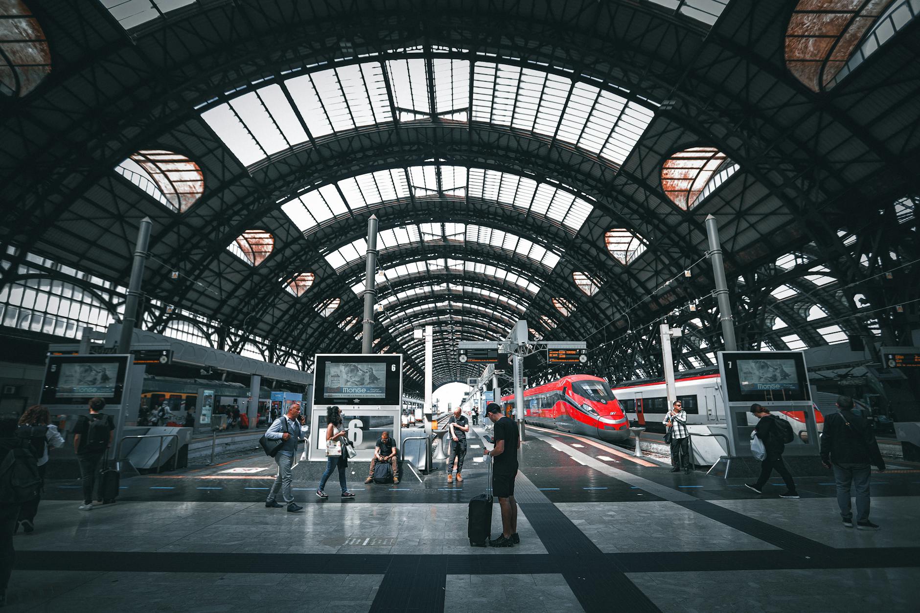 People walking in a subway station