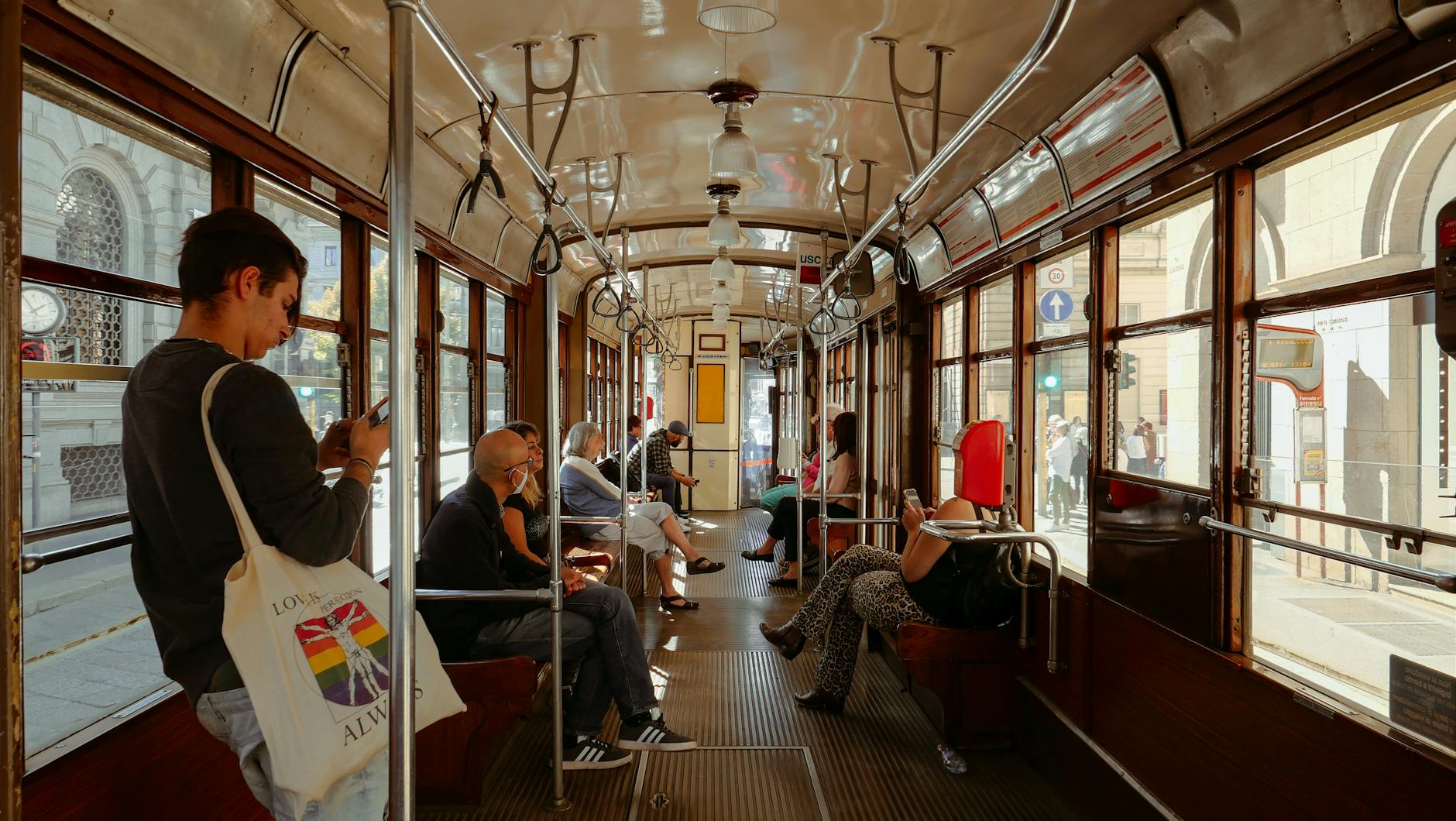 Vintage tram in Lombardy