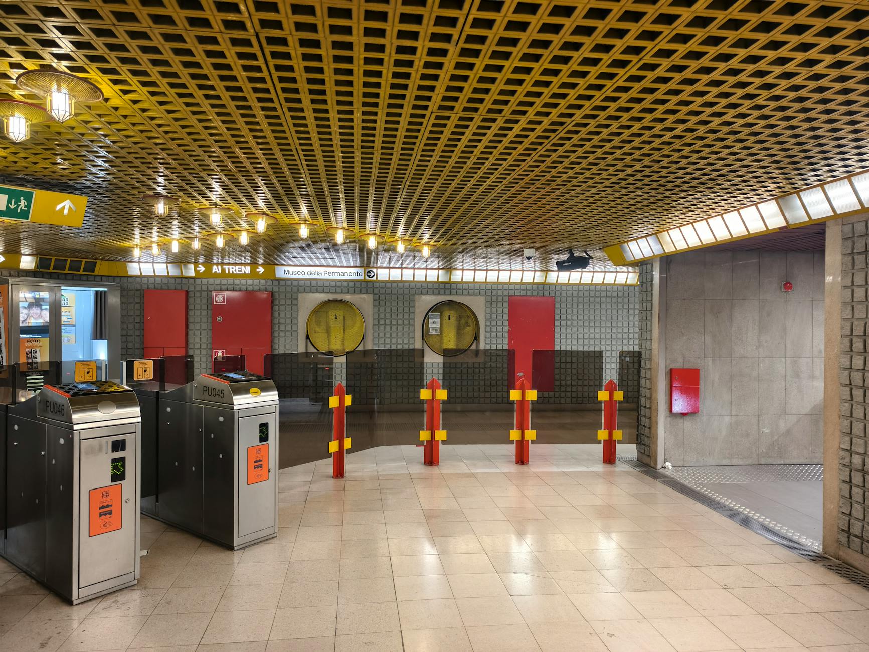 Subway station entrance in Milan