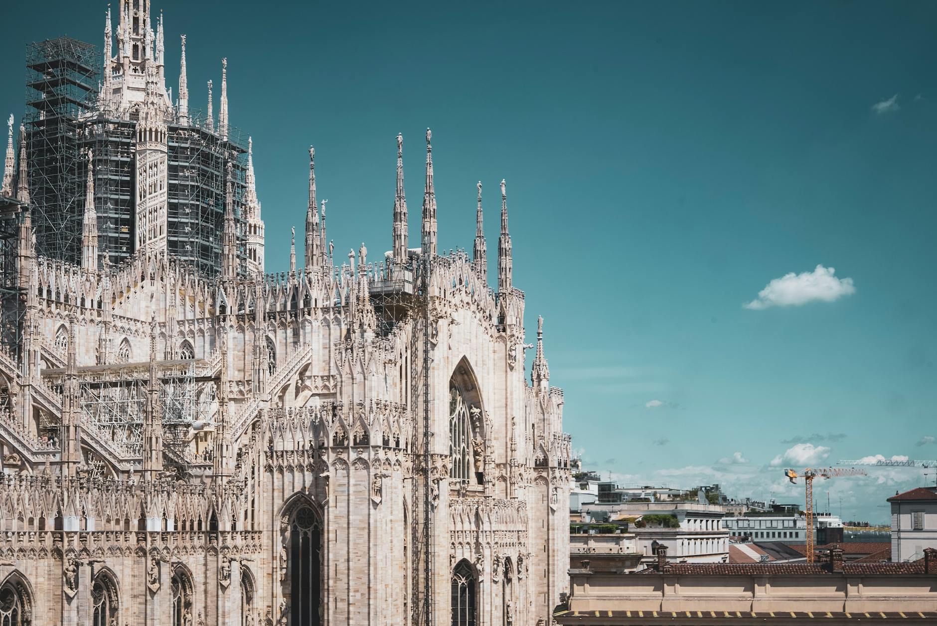 Duomo di Milano under a blue sky