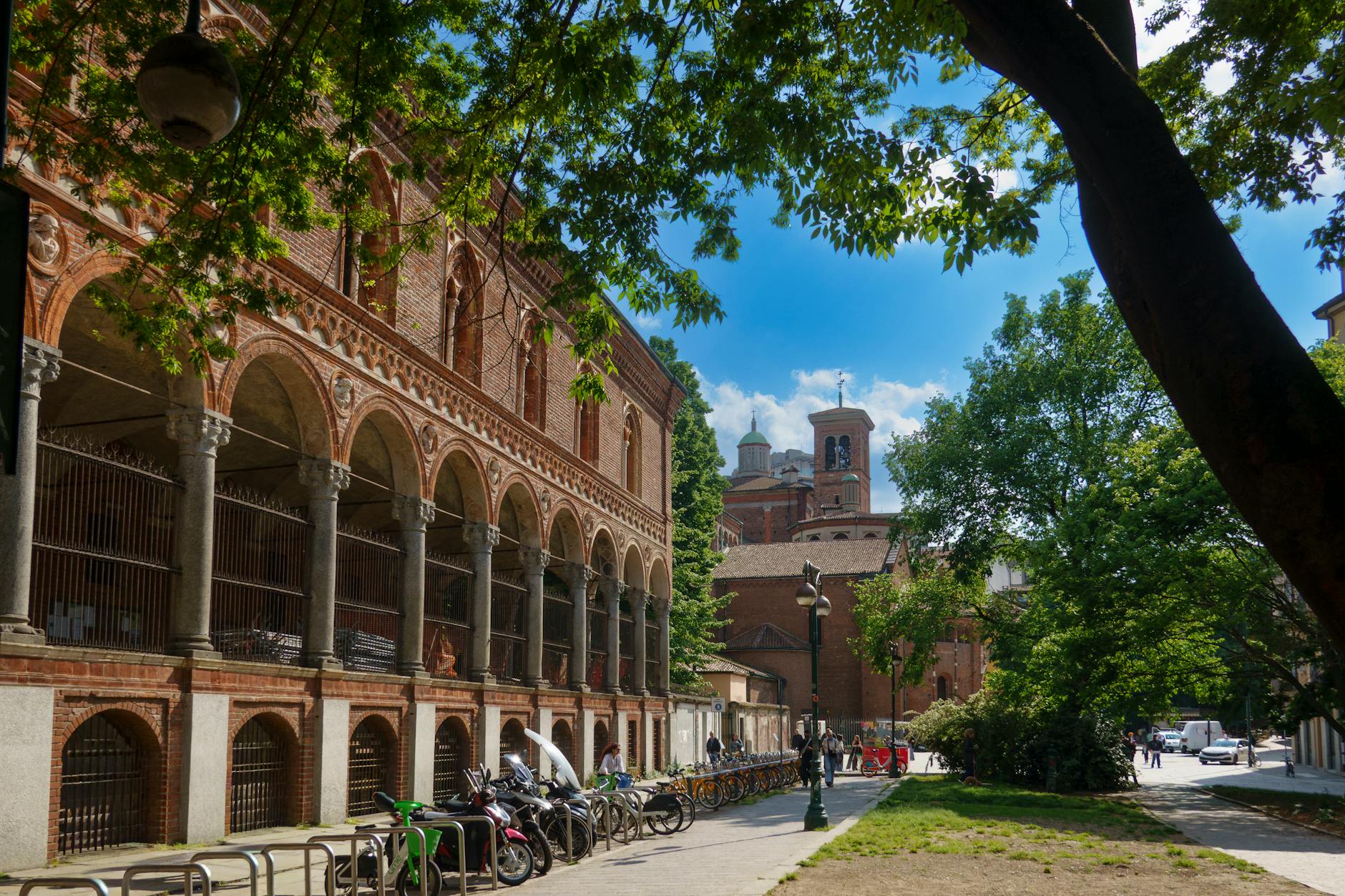 Historic brick building in Milan