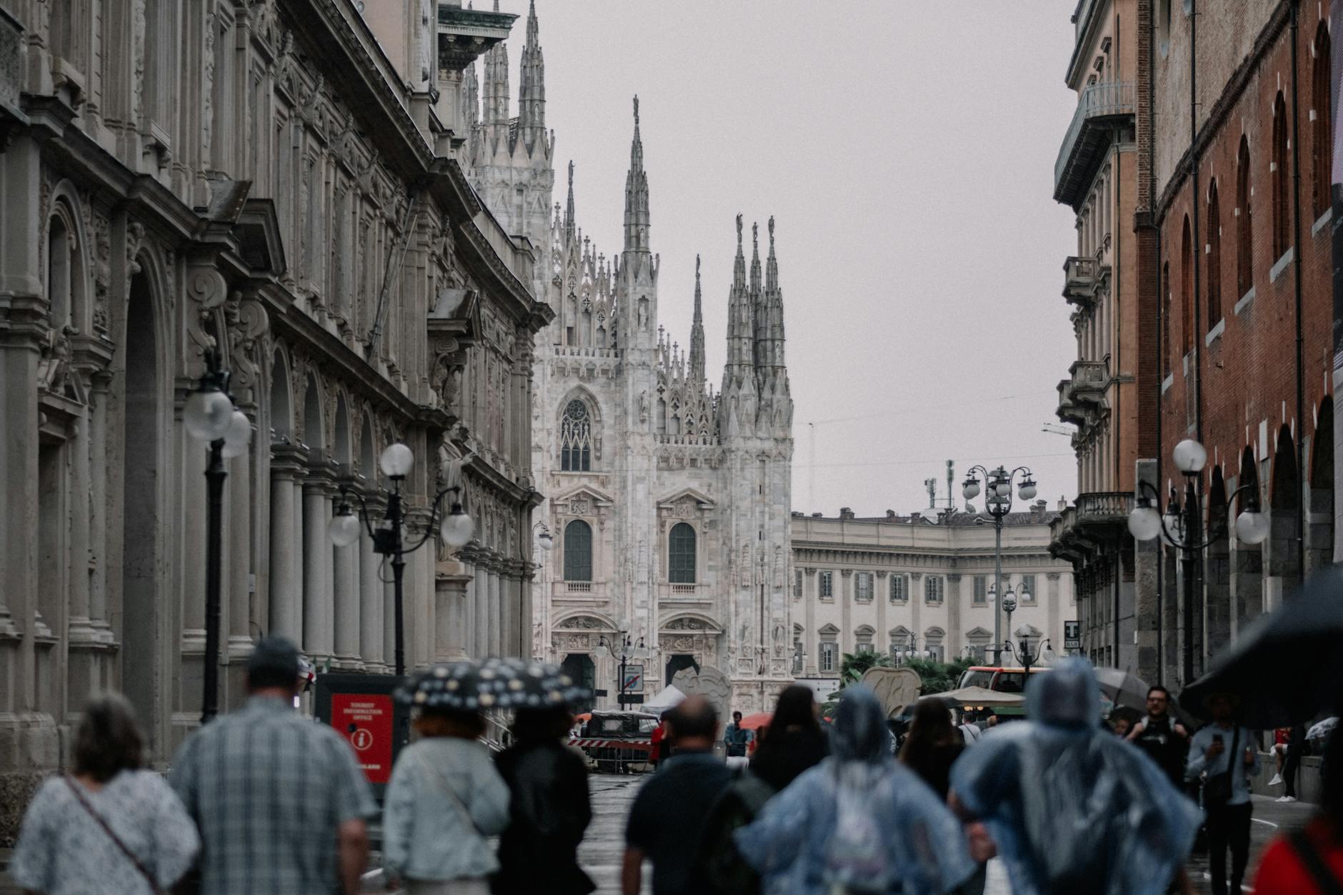 People walking on a Milan street