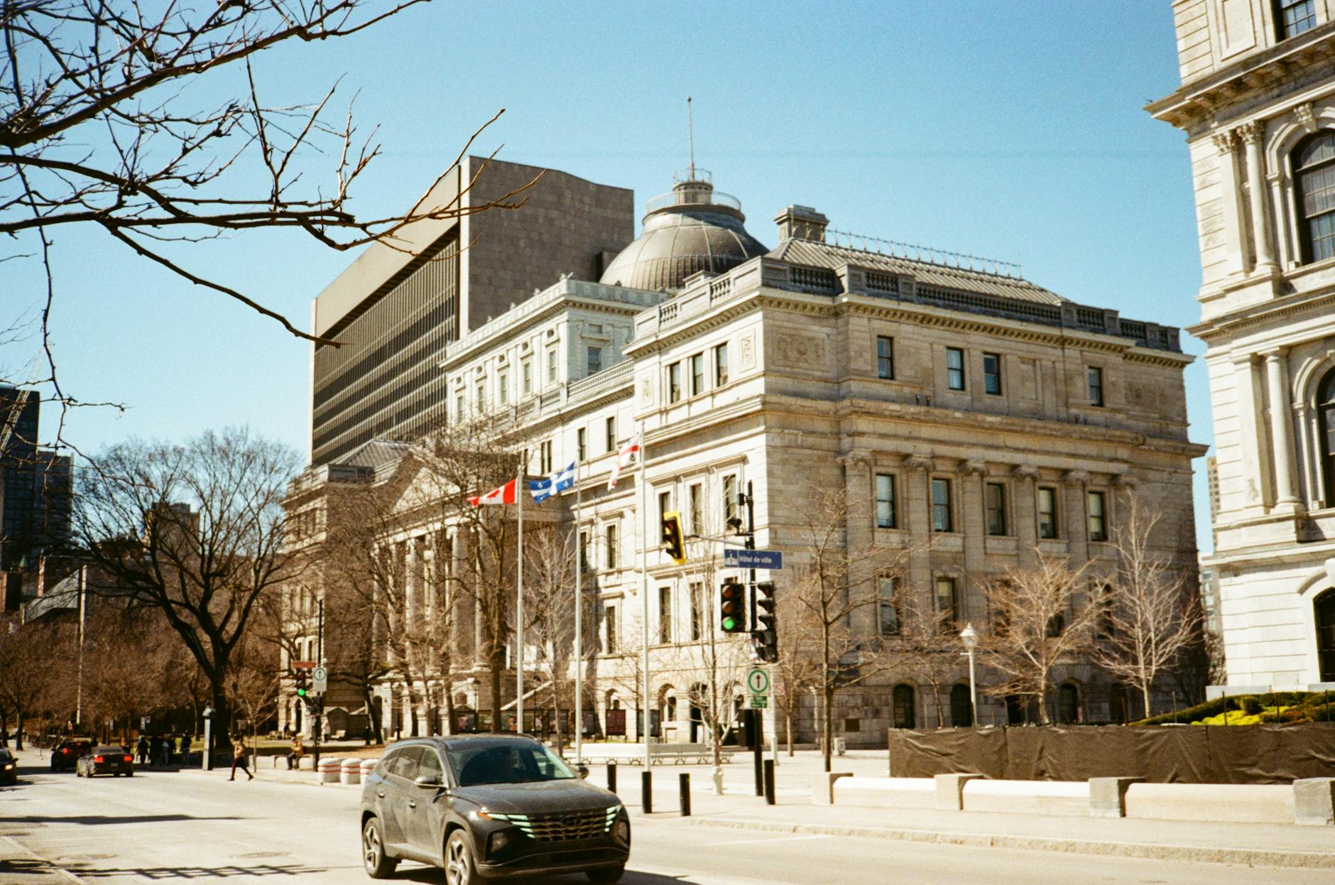Historic and modern buildings in downtown Montreal