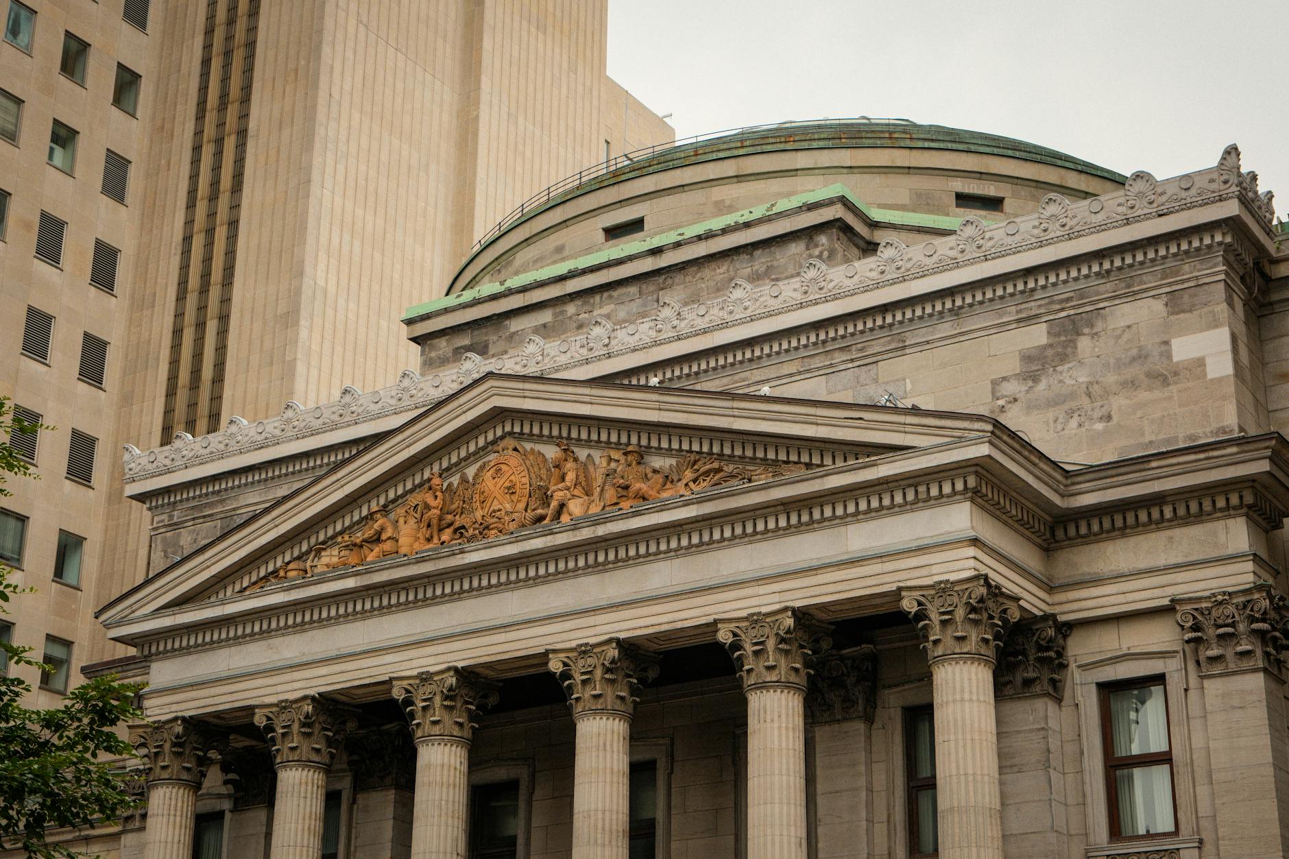 Historic facade in downtown Montreal