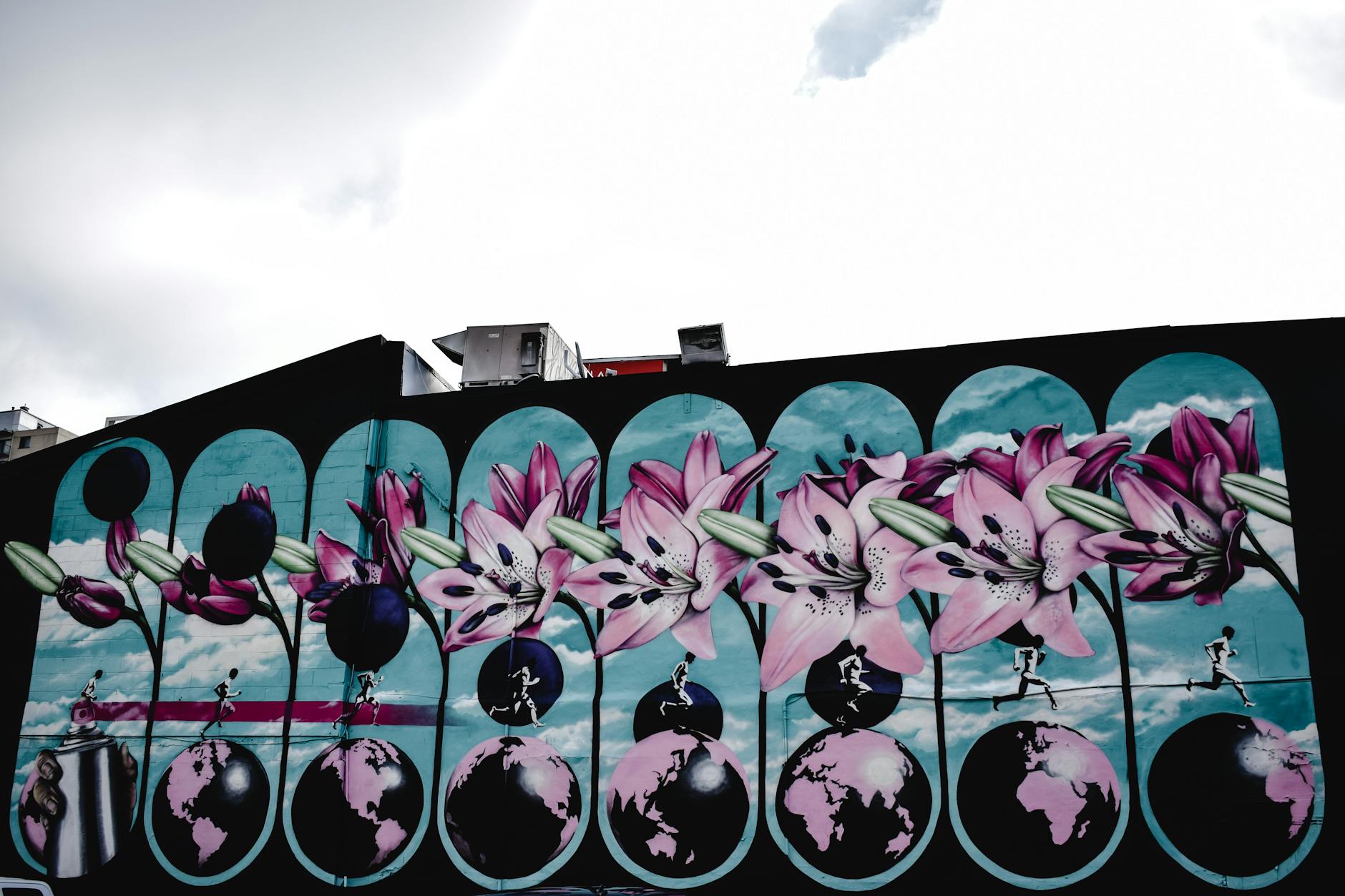 Colorful mural on a Montreal wall