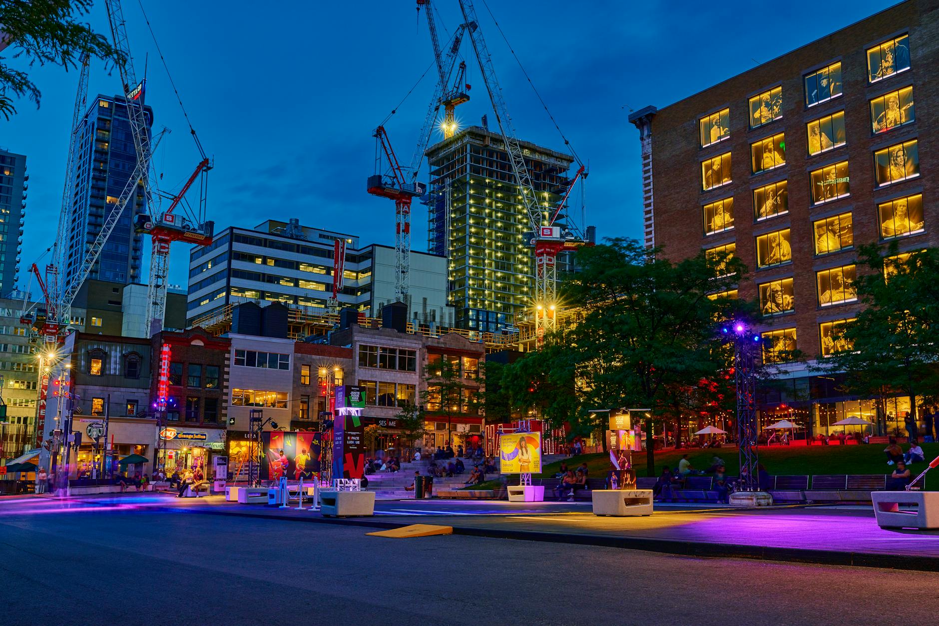 Downtown Montreal at night