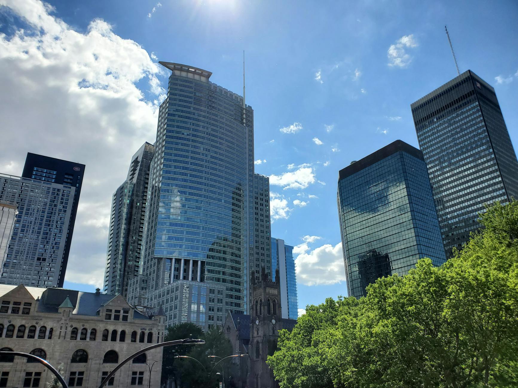 Montreal skyscrapers on a sunny day