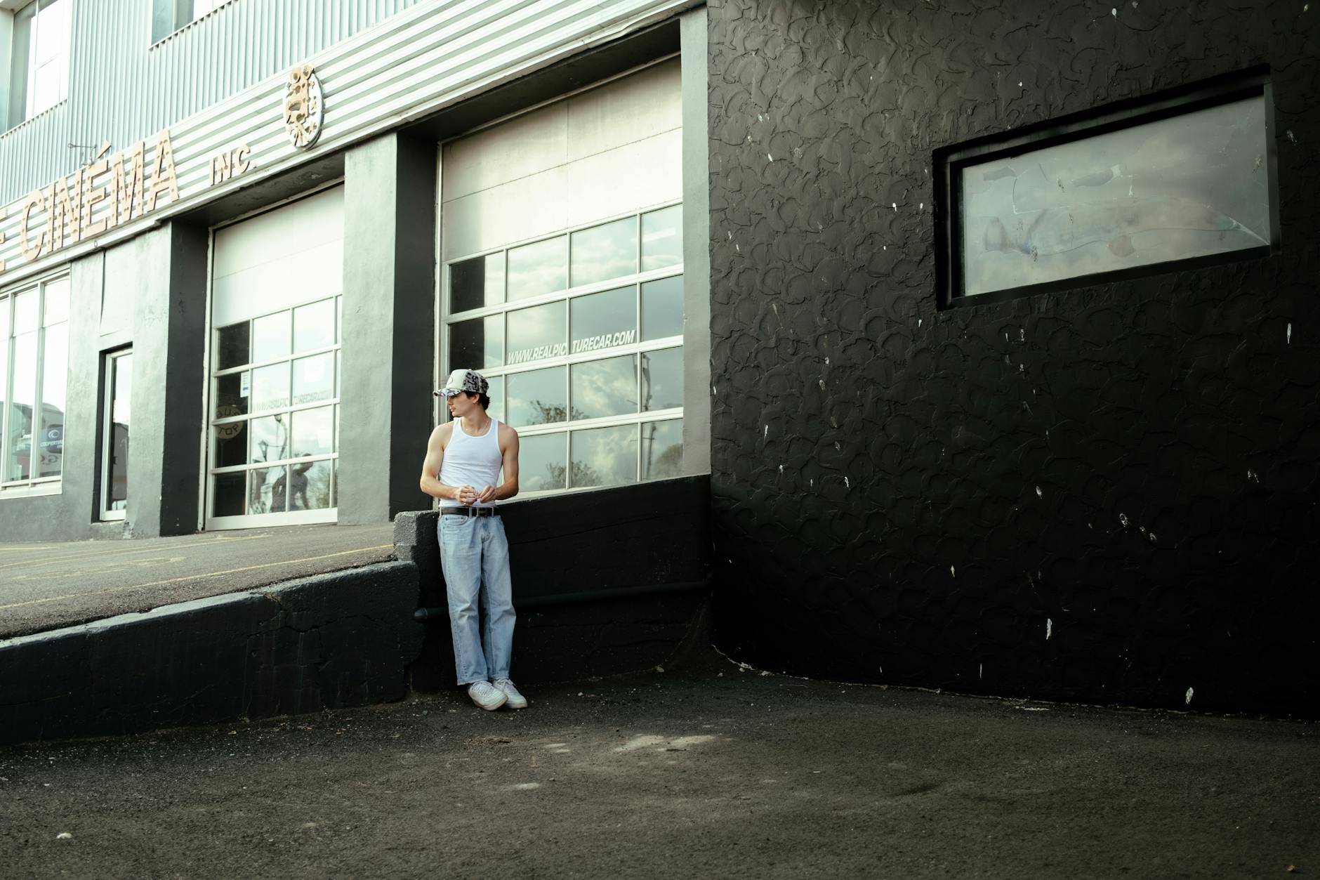 Person outside a cinema building in Montreal