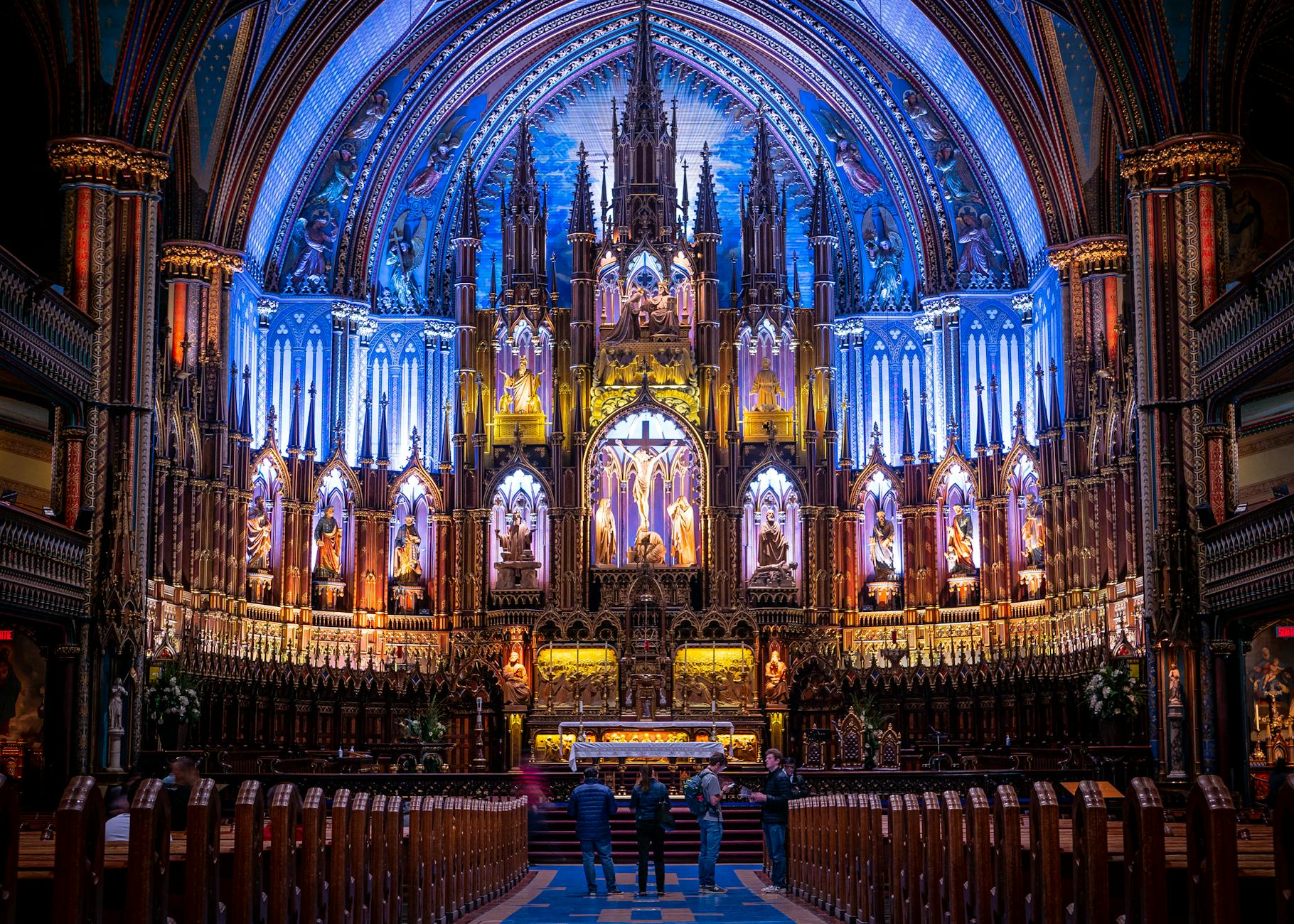 Interior of Notre-Dame Basilica in Montreal
