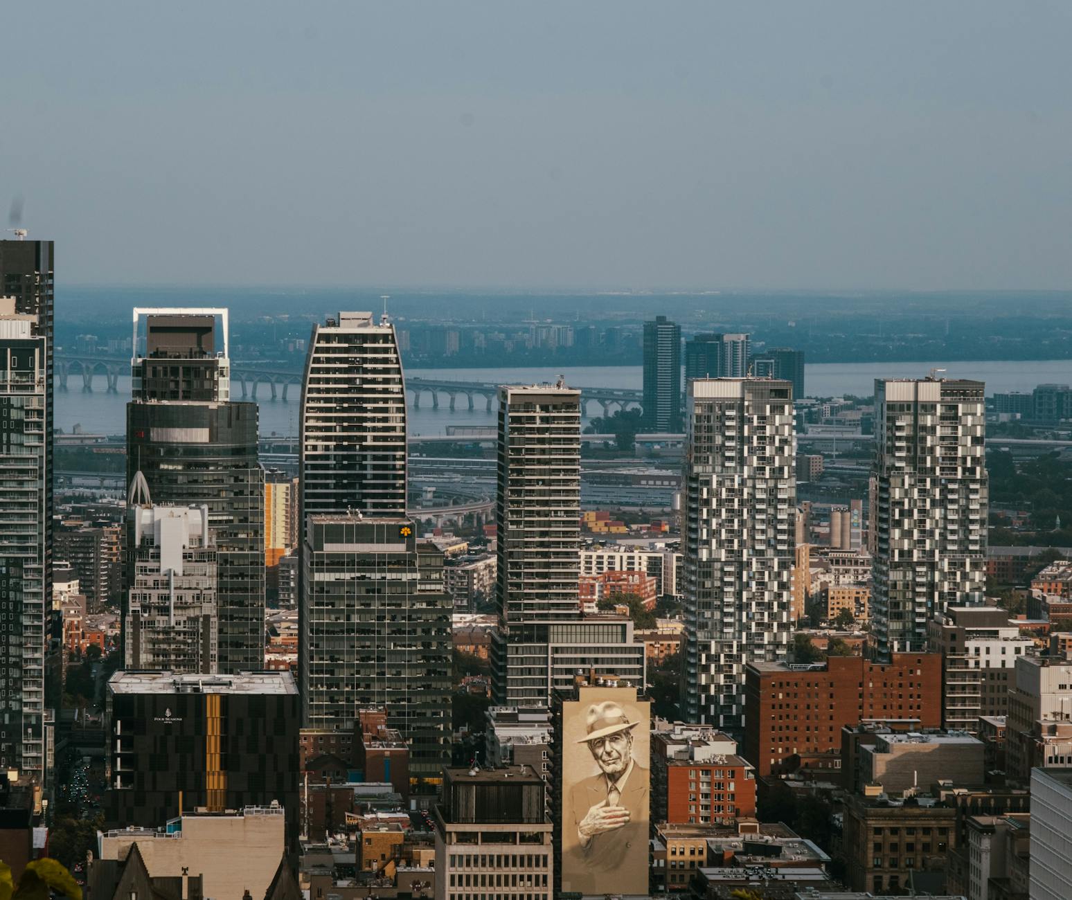 Montreal skyline with Jacques Cartier Bridge