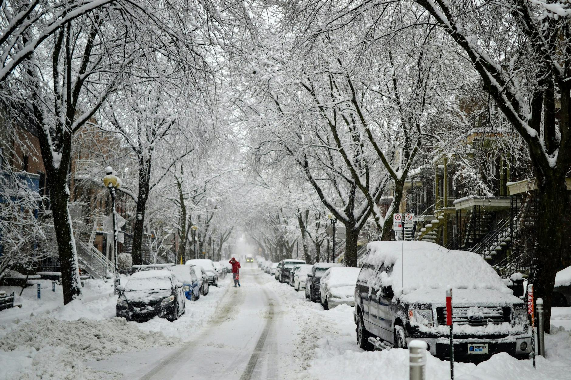Snow-covered Montreal street