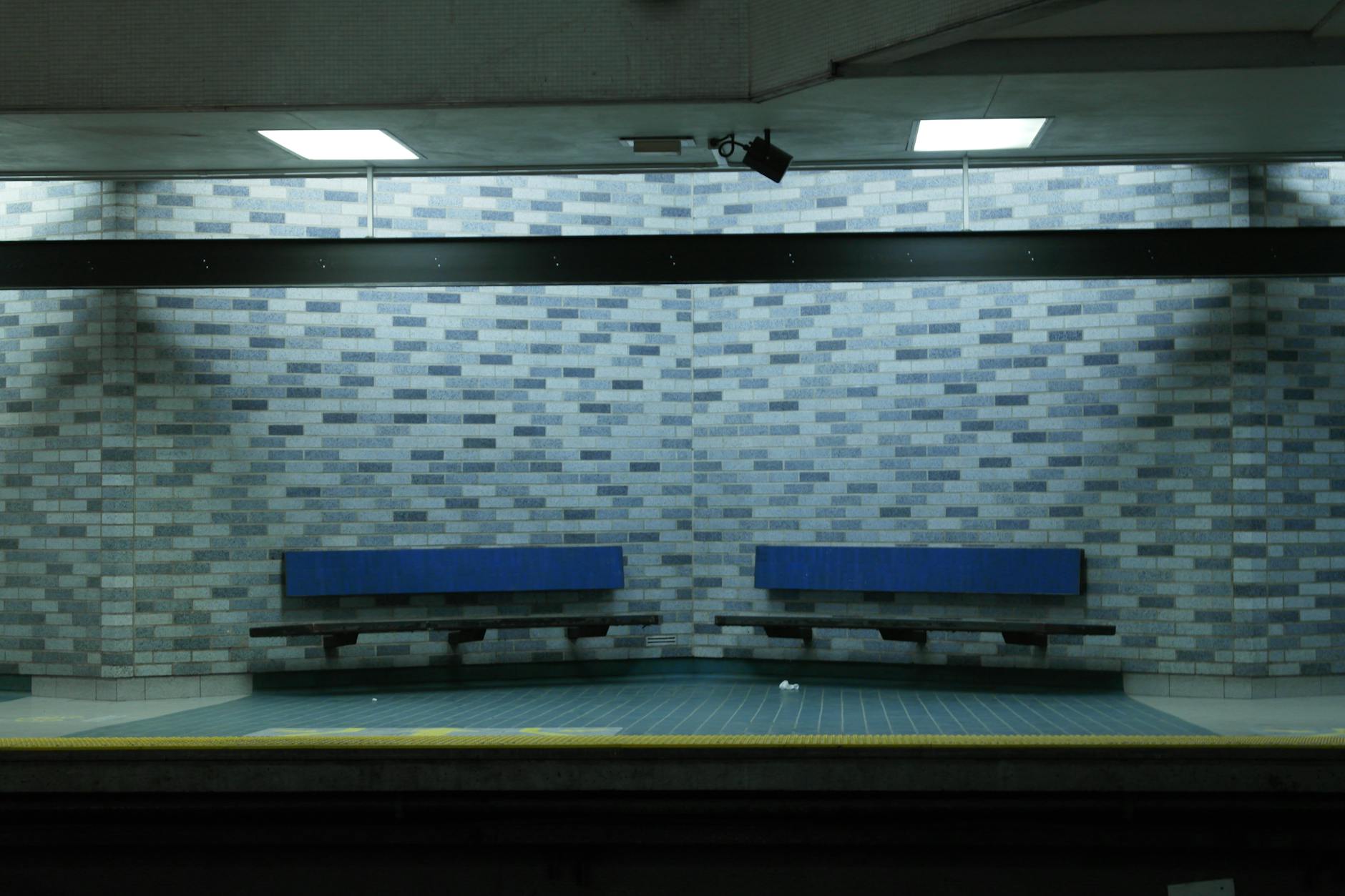Empty Montreal subway platform
