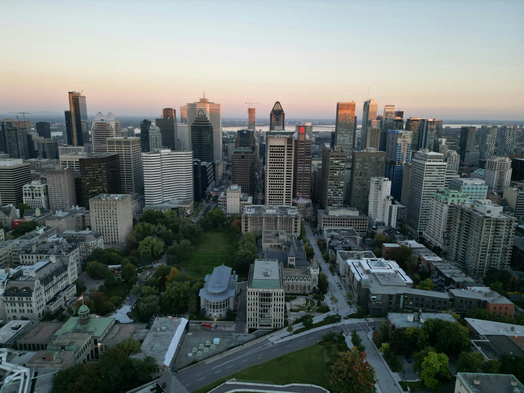 Montreal skyline at sunset