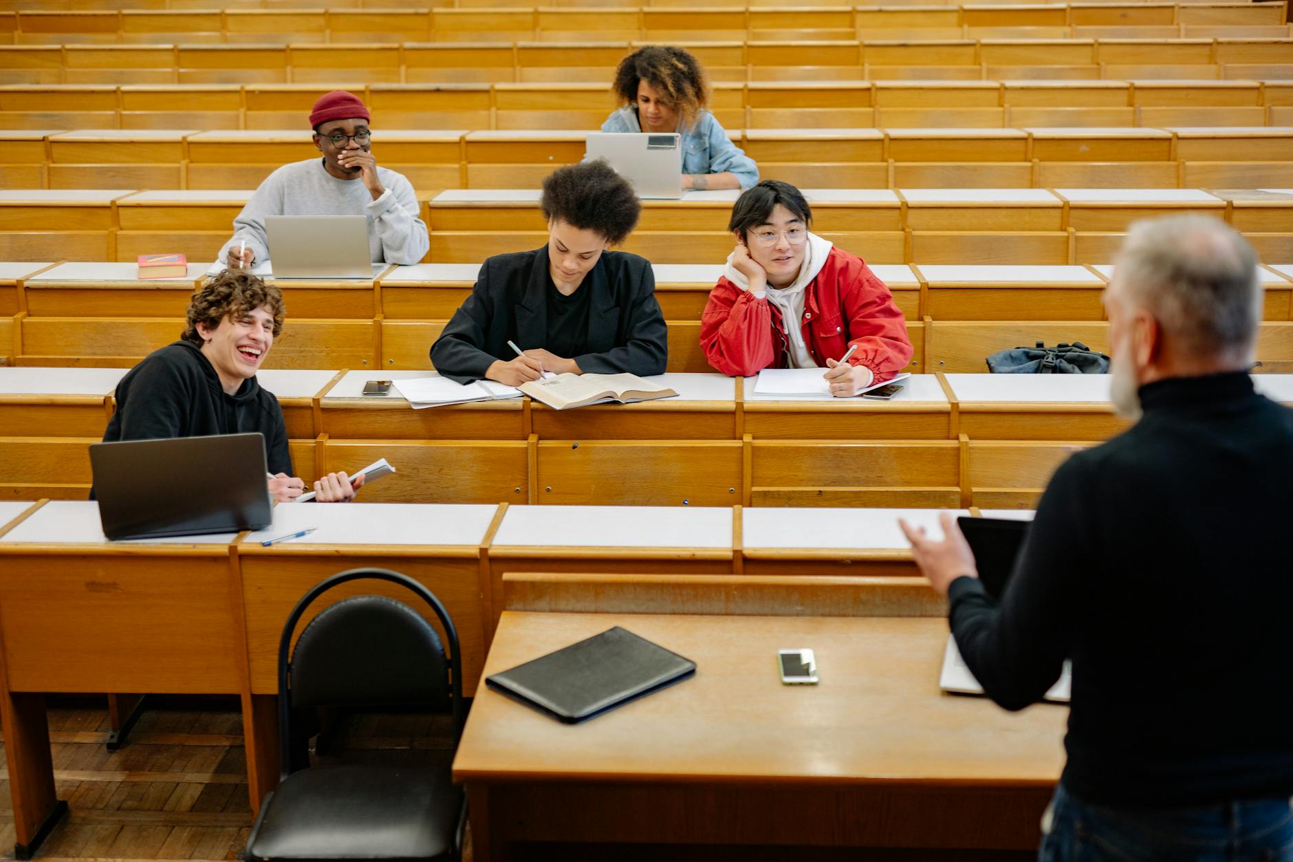 Students in a university lecture