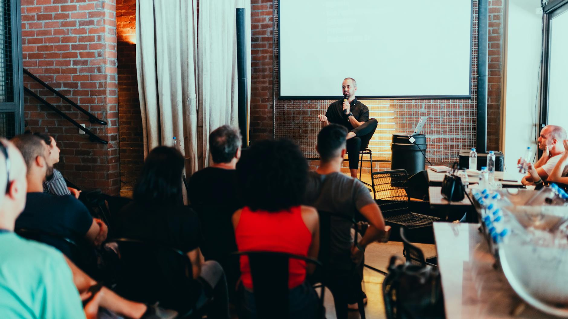 Seminar speaker addressing an audience