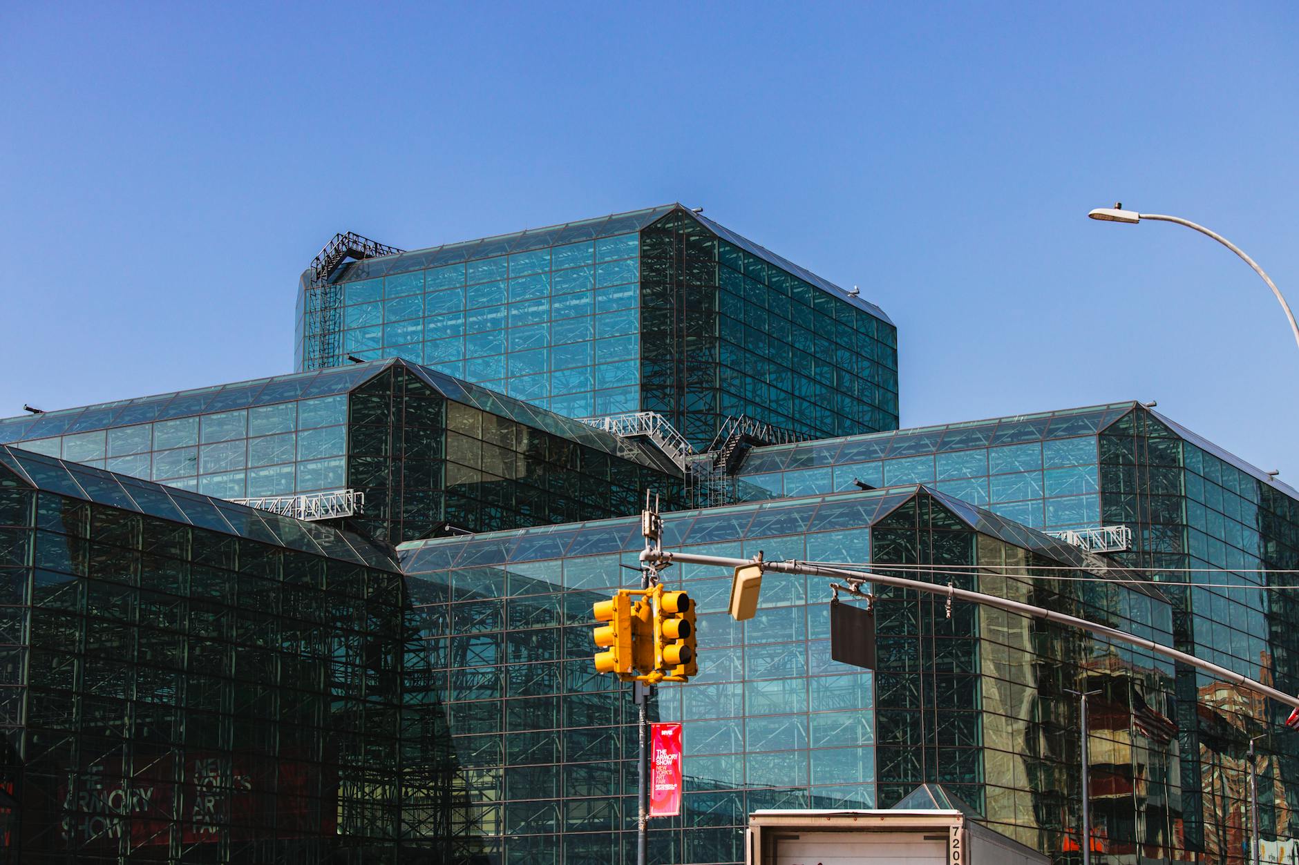 Glass facade of a convention center