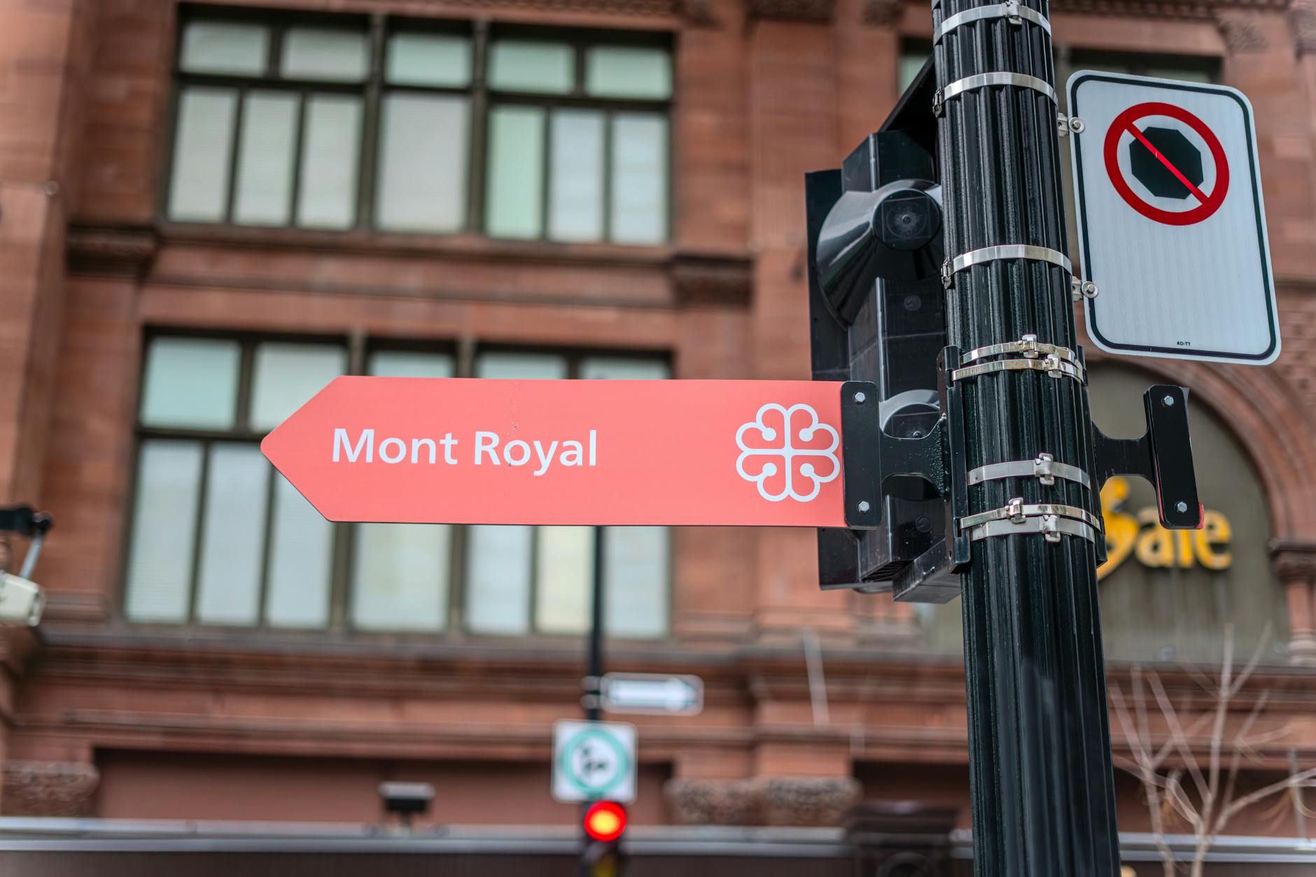 Mont Royal street sign in downtown Montreal