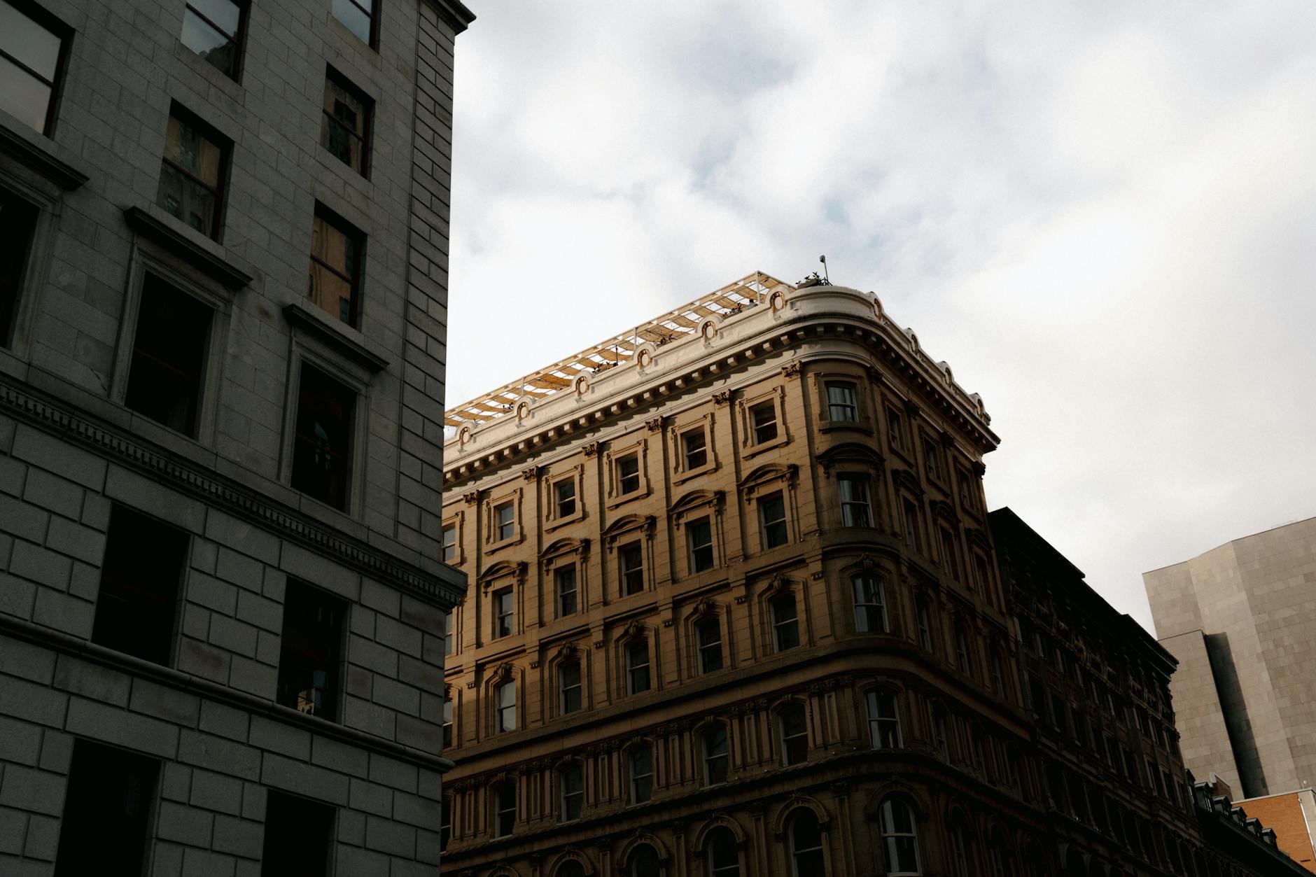 Historic downtown Montreal architecture