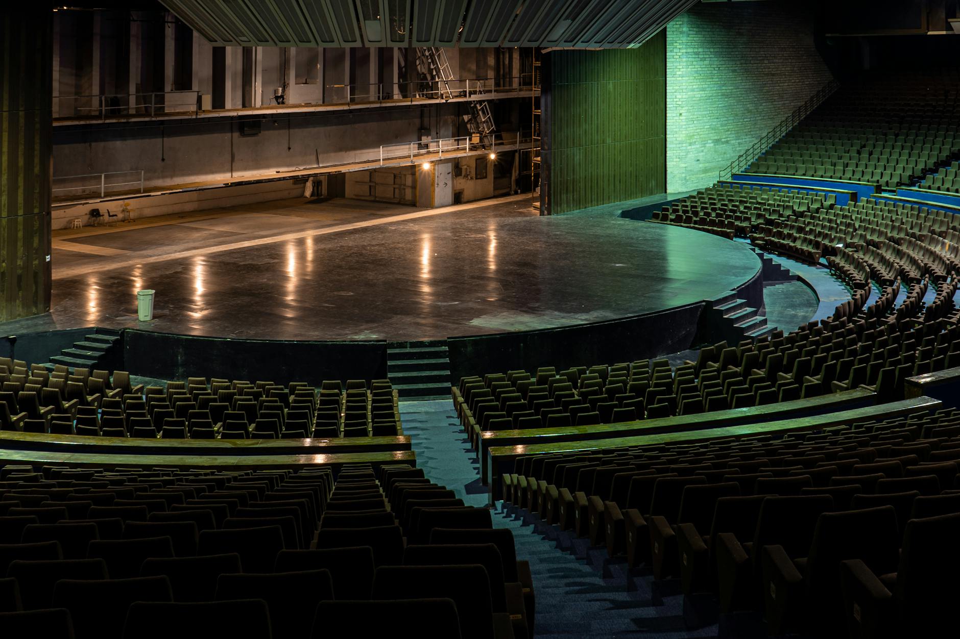 Empty auditorium facing a stage