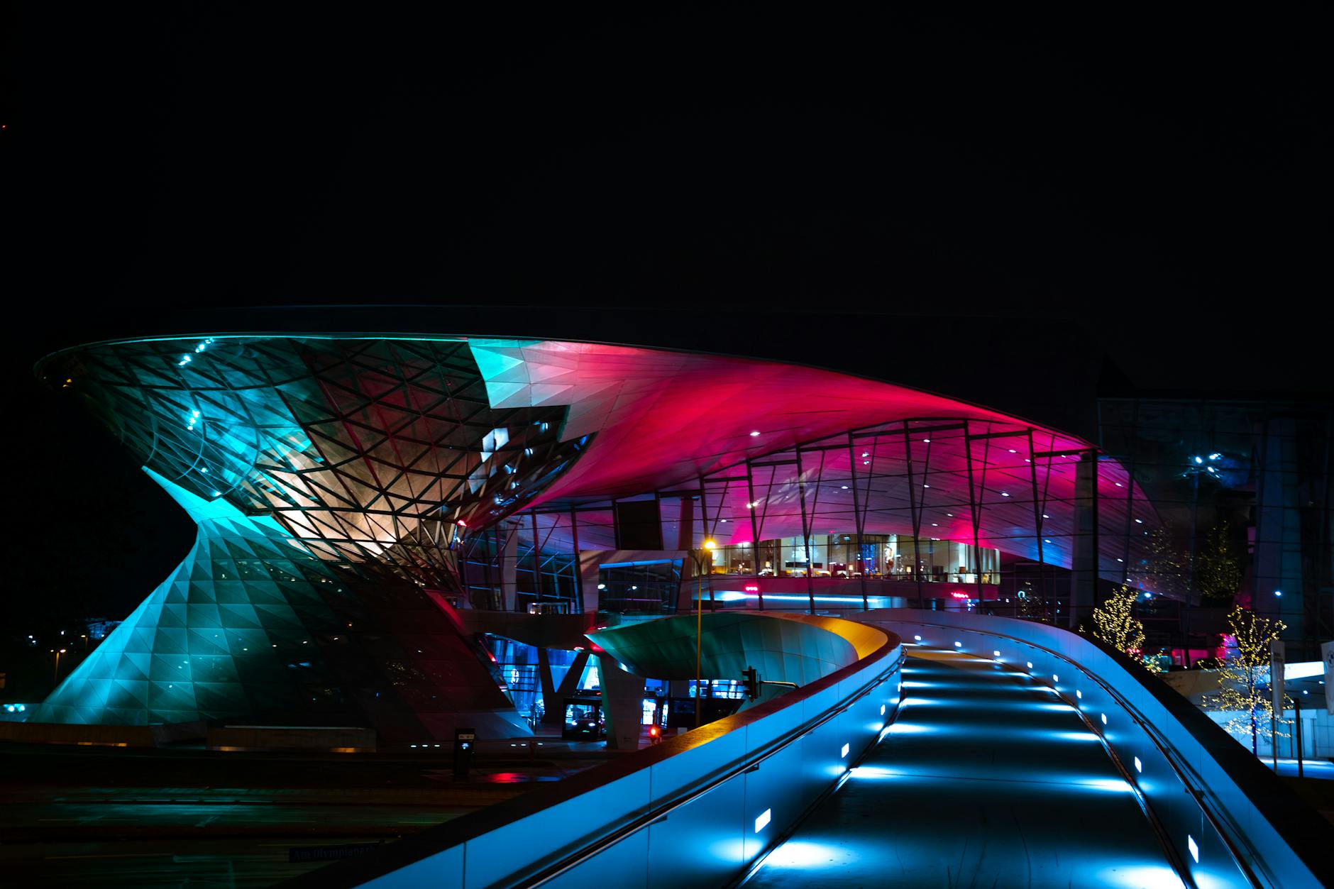 BMW Welt in Munich at night