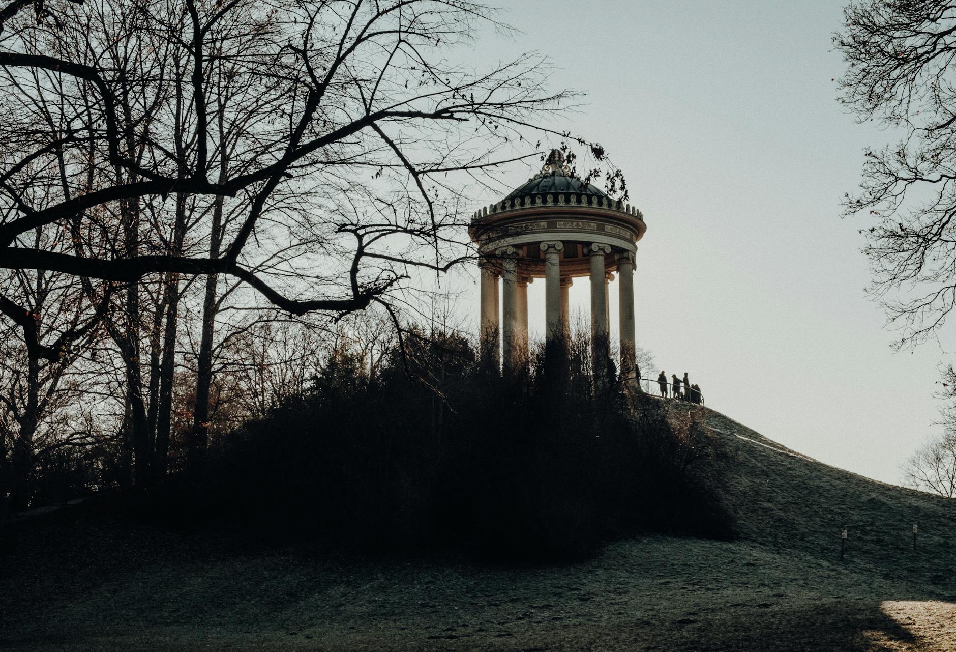 Winter landscape in Munich's English Garden